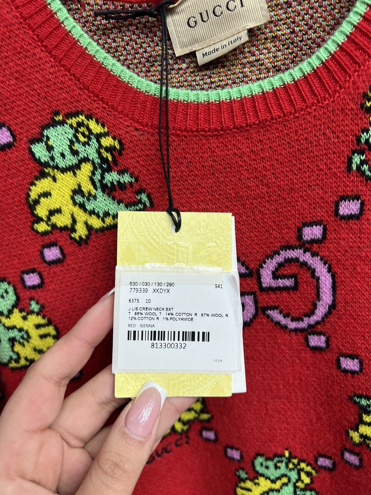 Gucci Gucci Wool Dinosaur Knit Sweater Size US XXS / EU 40 - 8 Thumbnail