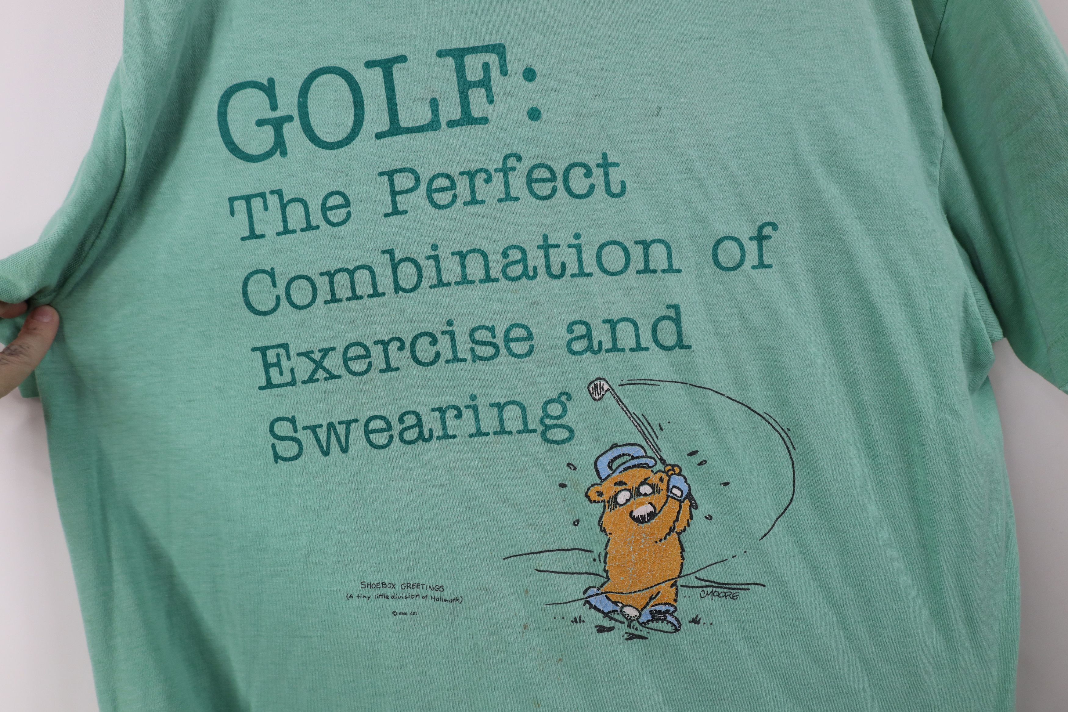 Vintage Vintage 80s 90s Funny Golf Short Sleeve T-Shirt Green USA Size US XL / EU 56 / 4 - 4 Thumbnail