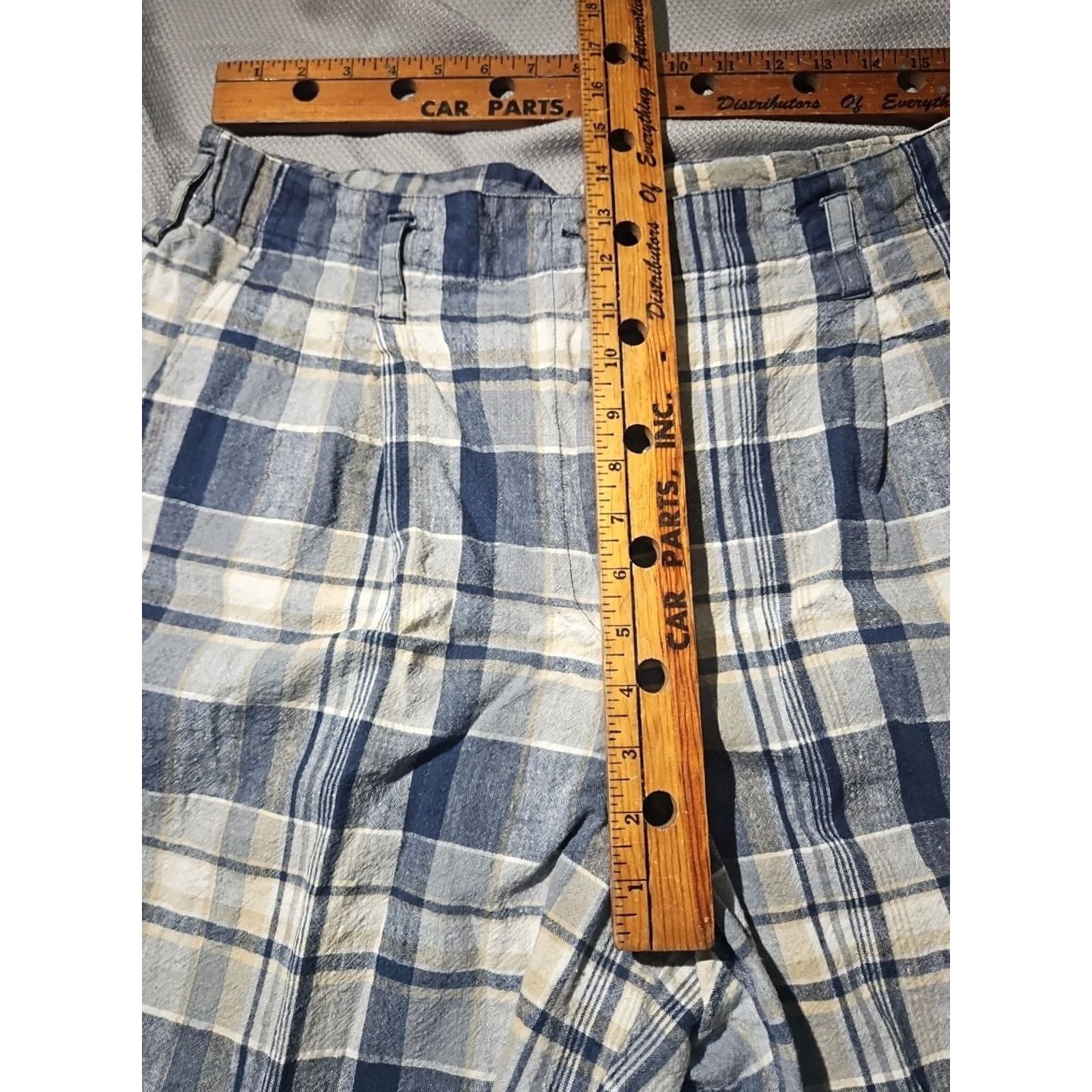 Vintage VINTAGE Kikomo Shorts Womens 20w Blue Plaid Linen Blend Surf Washed Pants High Size 42" / US 20 - 6 Thumbnail