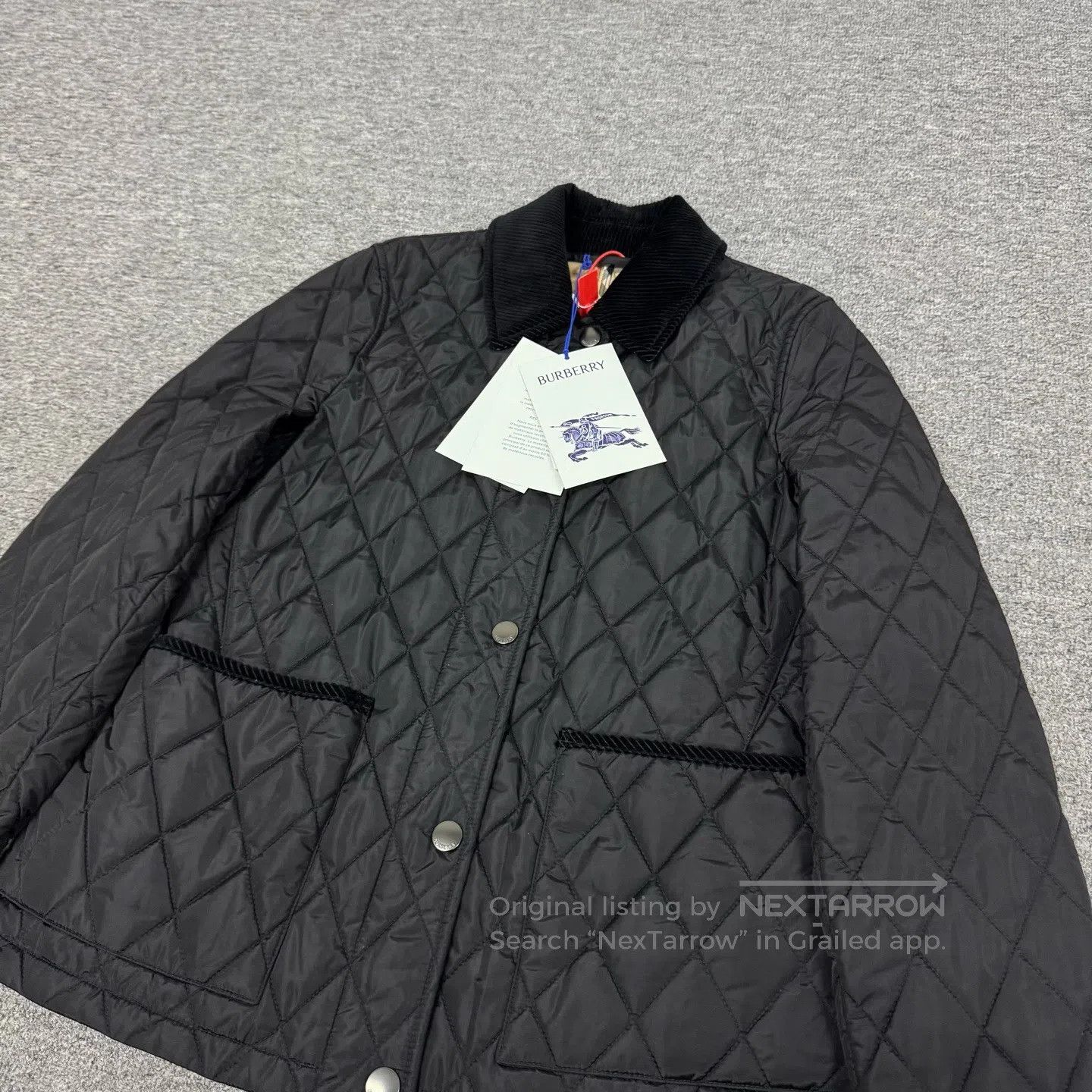Burberry BURBERRY Warhorse Logo: Black diamond-patterned quilted co Size S / US 4 / IT 40 - 3 Thumbnail