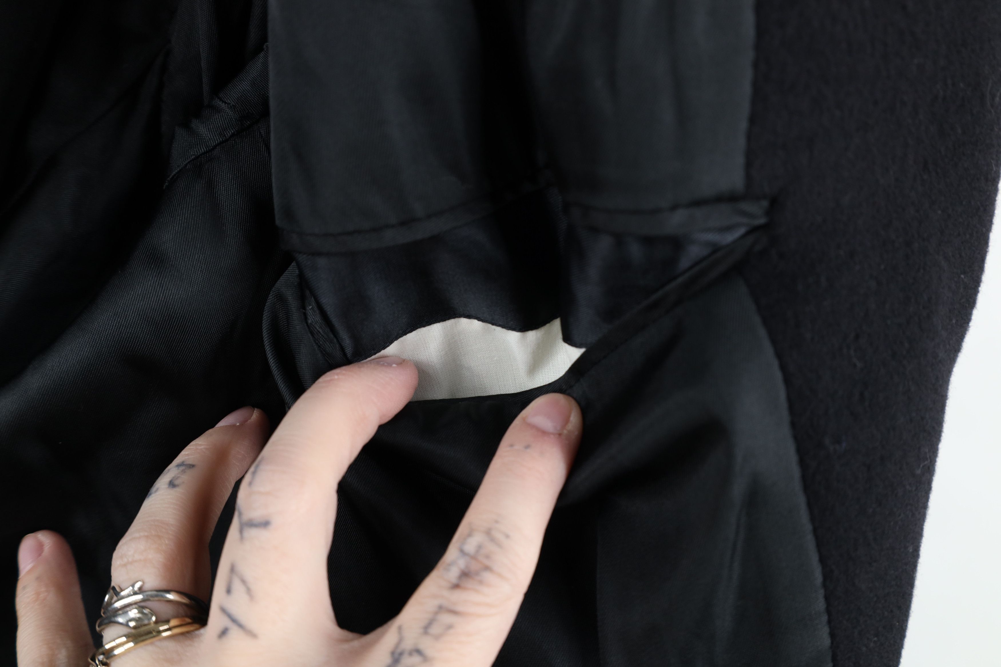 Vintage Vintage 90s Wool Cashmere Overcoat Trench Coat Jacket Black Size US XXL / EU 58 / 5 - 12 Thumbnail