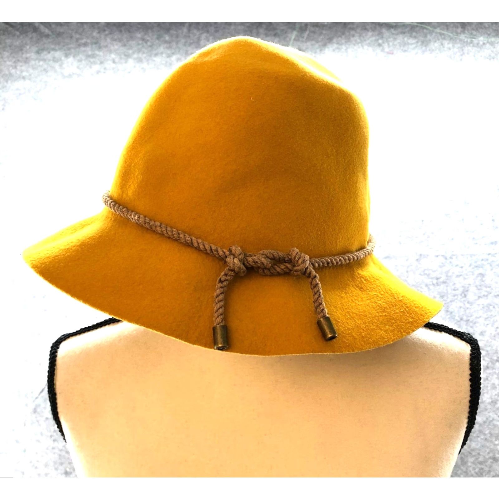 Vintage VINTAGE The Salting Wool Fedora Hat Womens 3 (22'') Mustard Yellow Paper Braid Fedora Wool Hat Womens One Size Yellow Bohemian 90s Mens Womens Size ONE SIZE - 2 Thumbnail
