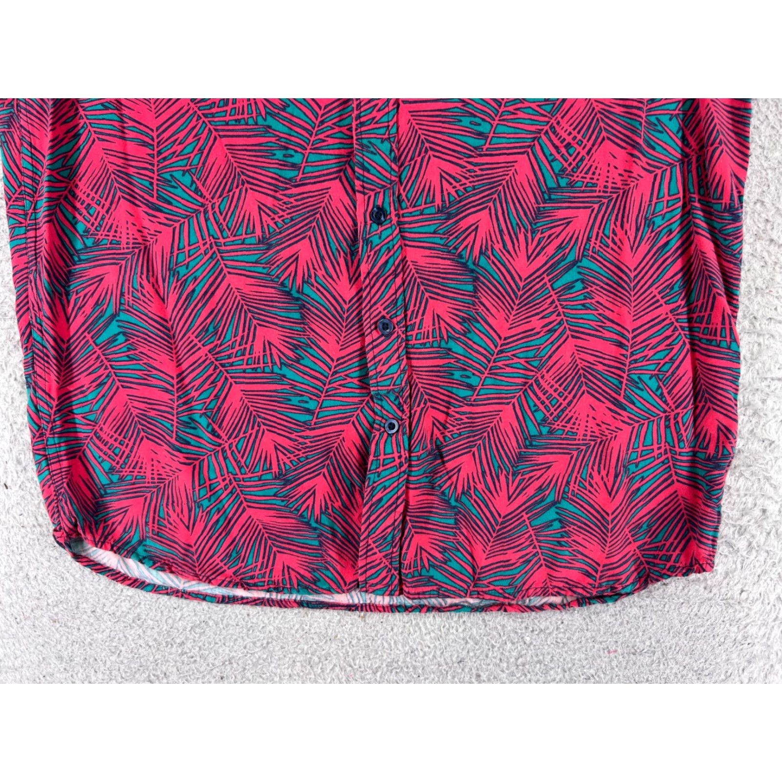 Vintage Eighty Eight Shirt Men Adult Large Pink Green Palm All Over Print Button Up Viscose Floral Short Sleeve Casual Shirt Size US L / EU 52-54 / 3 - 5 Thumbnail