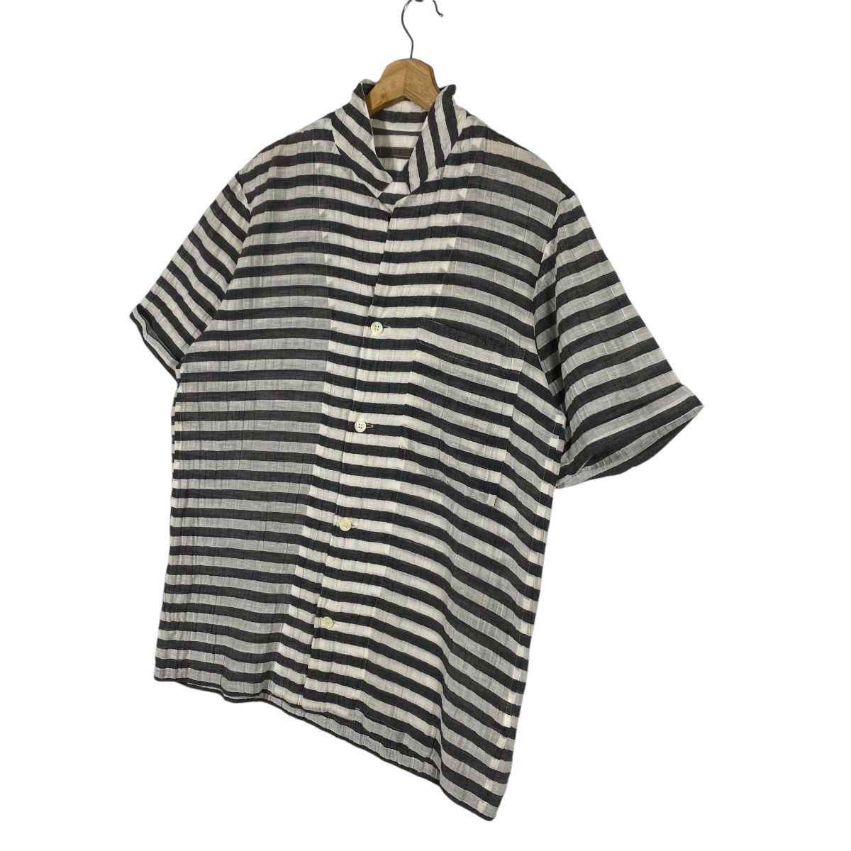 Y's × Yohji Yamamoto Vintage Y's Yohji Yamamoto Beige Striped Shirt Button Size M / US 6-8 / IT 42-44 - 3 Thumbnail