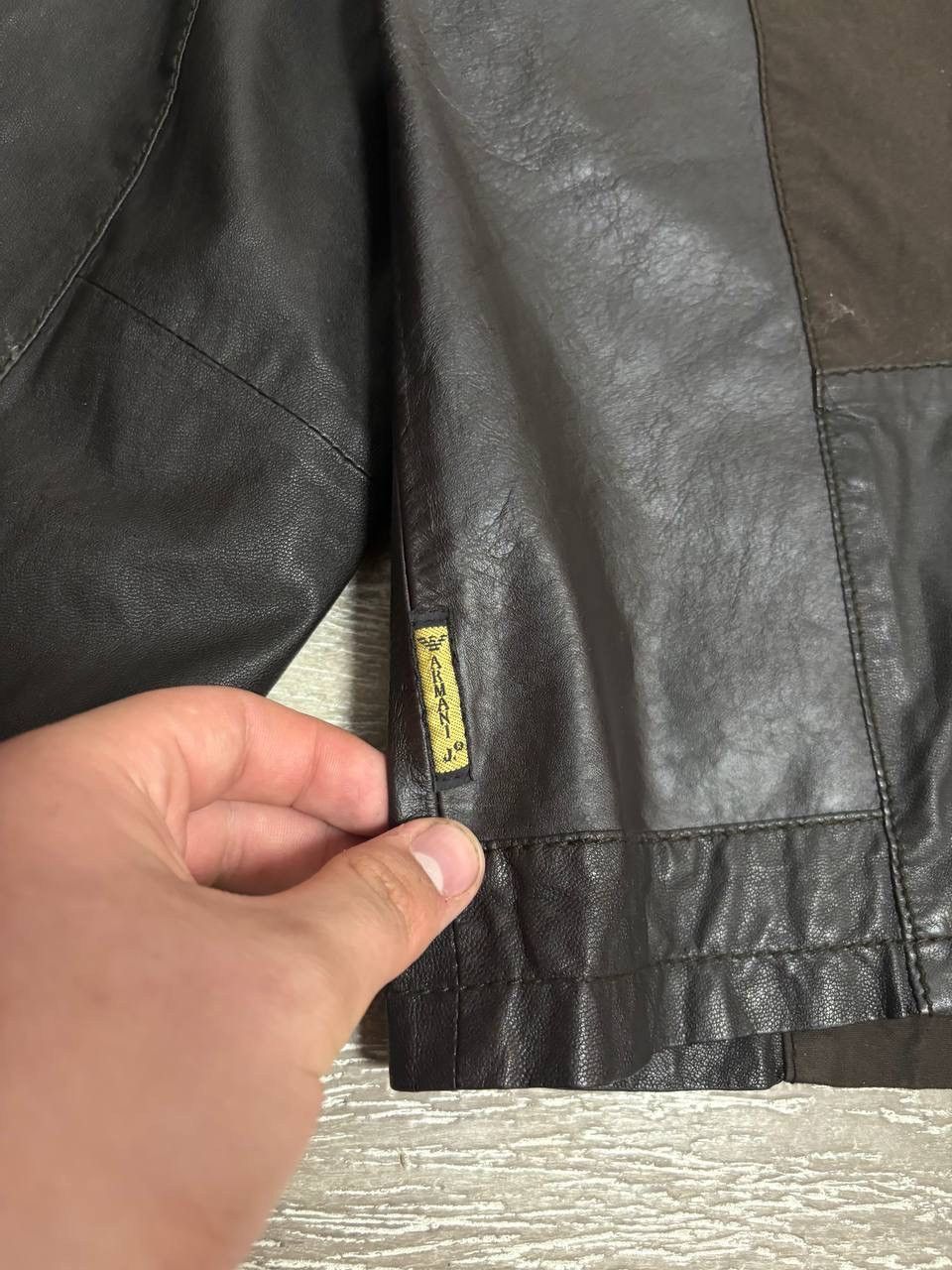 Armani Vintage Armani Jeans Leather Jacket for 30 years Armani Y2k Size US XL / EU 56 / 4 - 16 Thumbnail