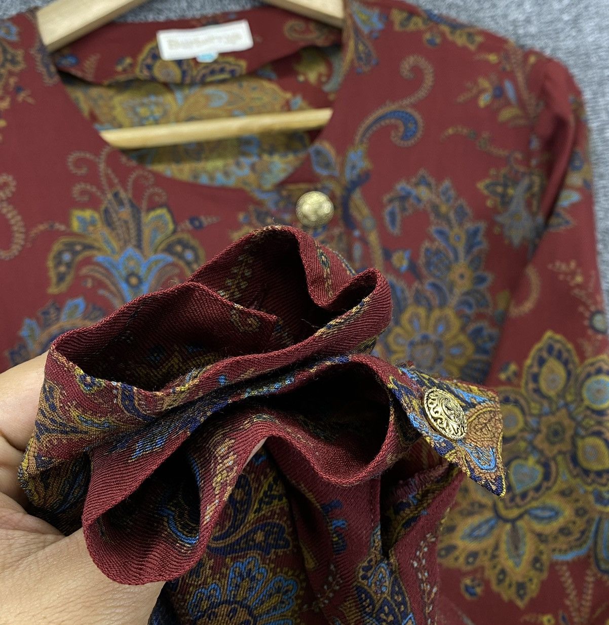 Burberry × Vintage Vintage Burberry Paisley Shirts Button Up Flannel Size M / US 6-8 / IT 42-44 - 10 Thumbnail