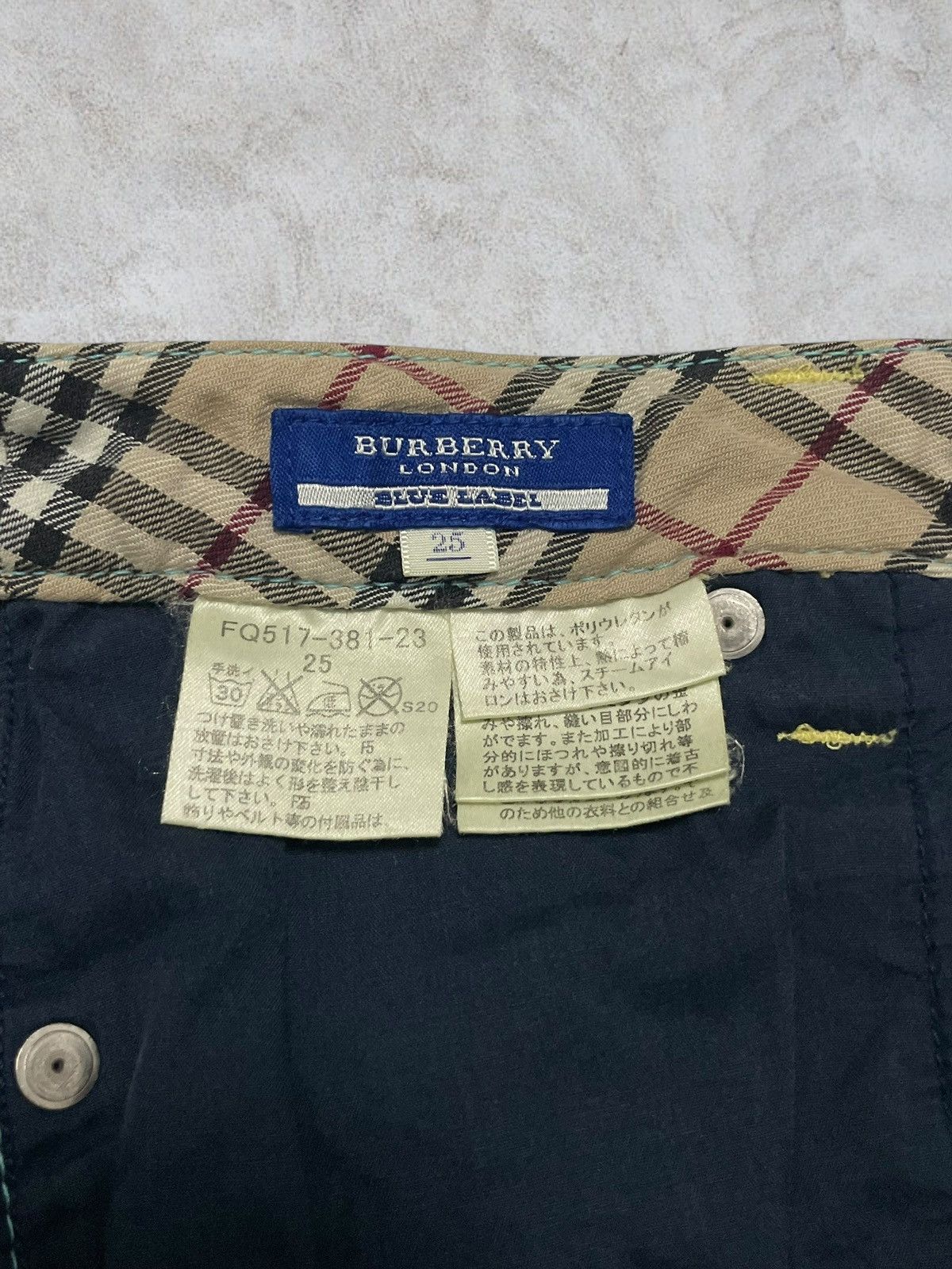 Burberry Nova Check Linen Knee Short Jeans Y2K Style