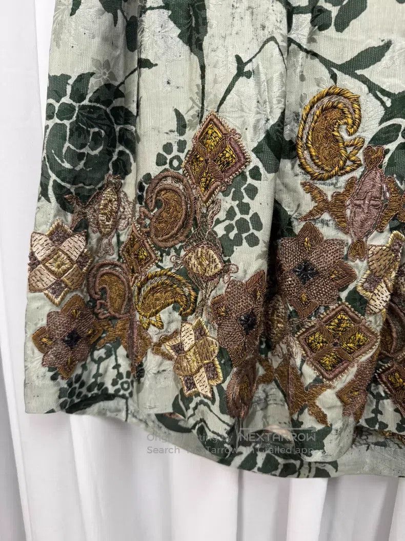 Dries Van Noten Dries Van Noten Metallic thread embroidered maxi skirt| Size 25" / US 0 / IT 36 - 2 Thumbnail