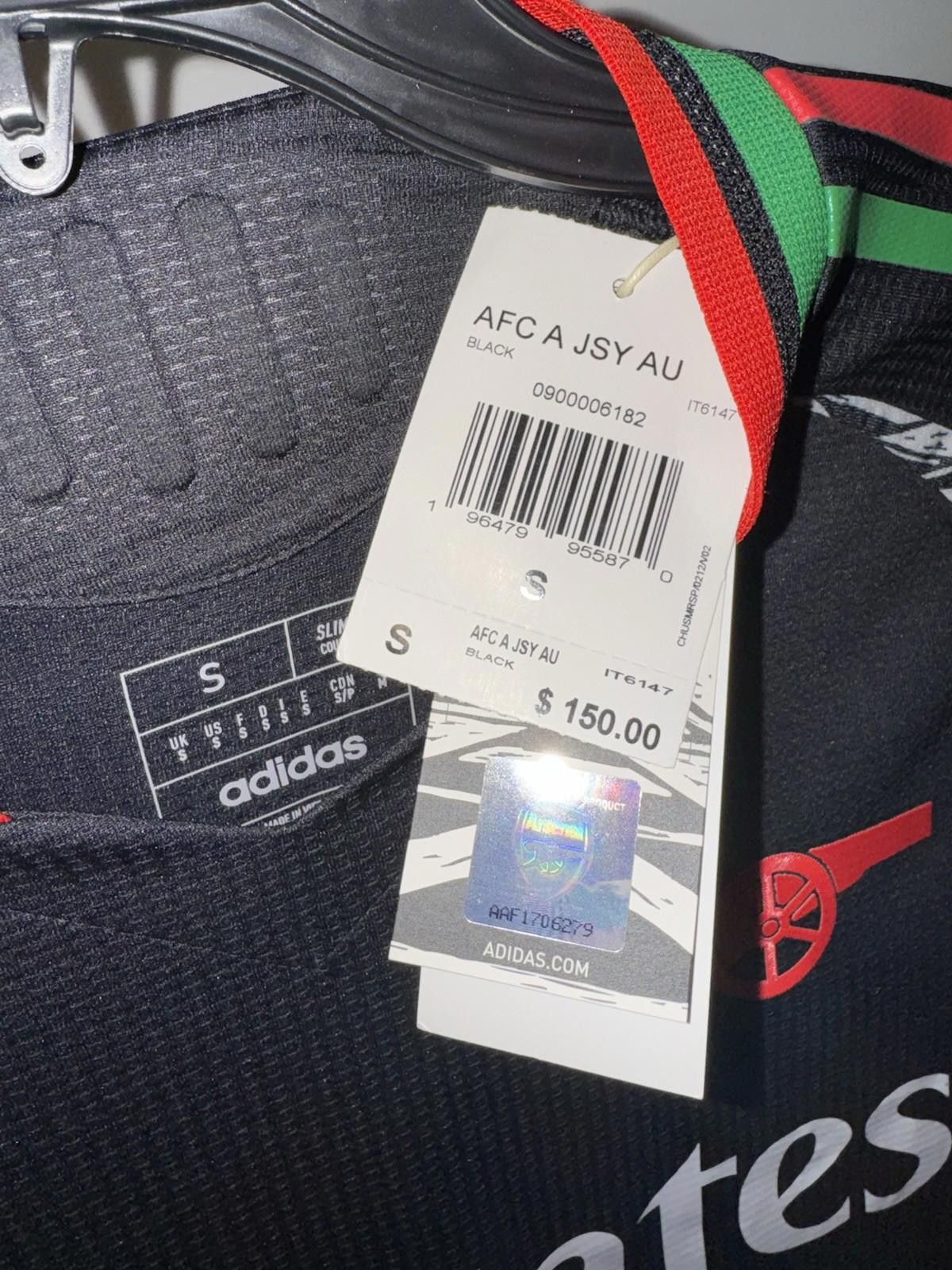 Adidas Adidas Arsenal FC Away Soccer Jersey 24/25 IT6147 Black Size ONE SIZE - 7 Thumbnail