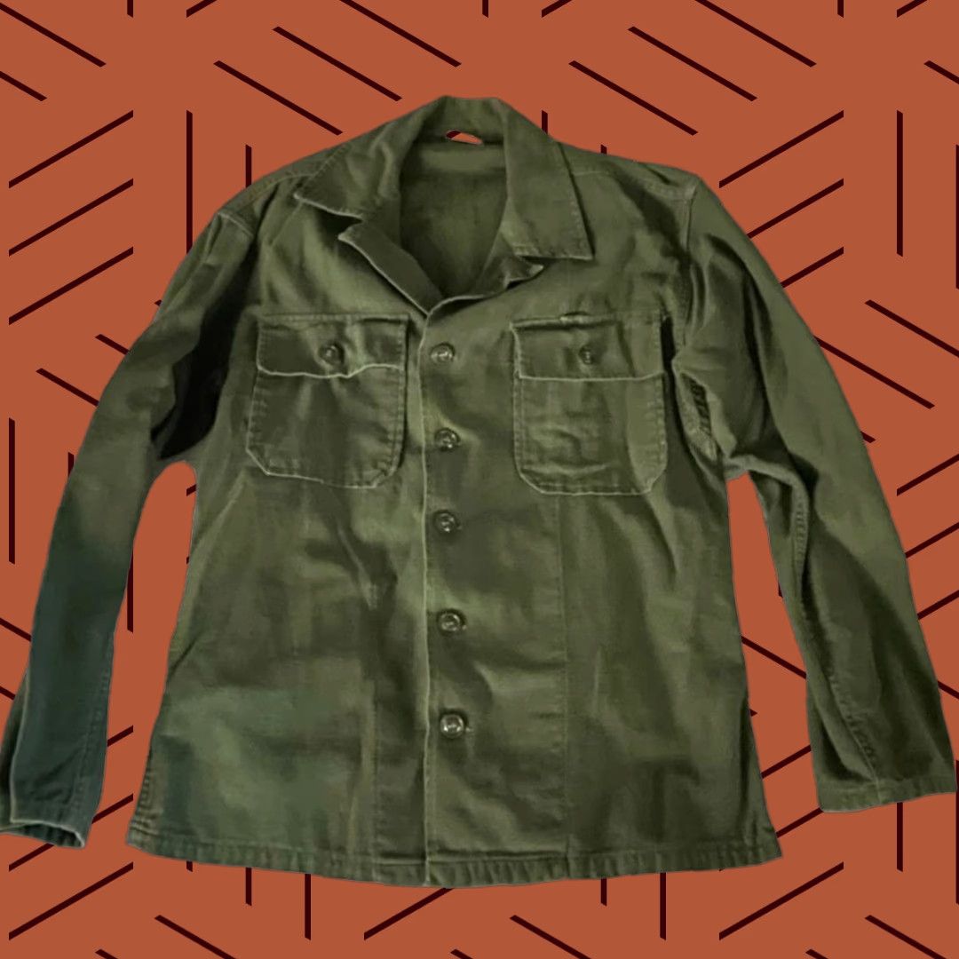 Vintage VINTAGE U.S. Army Vietnam Era Sateen Cotton Shirt M Green Shirt Mens/Adults 1960s 1960s Vintage Military Shirt Size US M / EU 48-50 / 2 - 1 Thumbnail