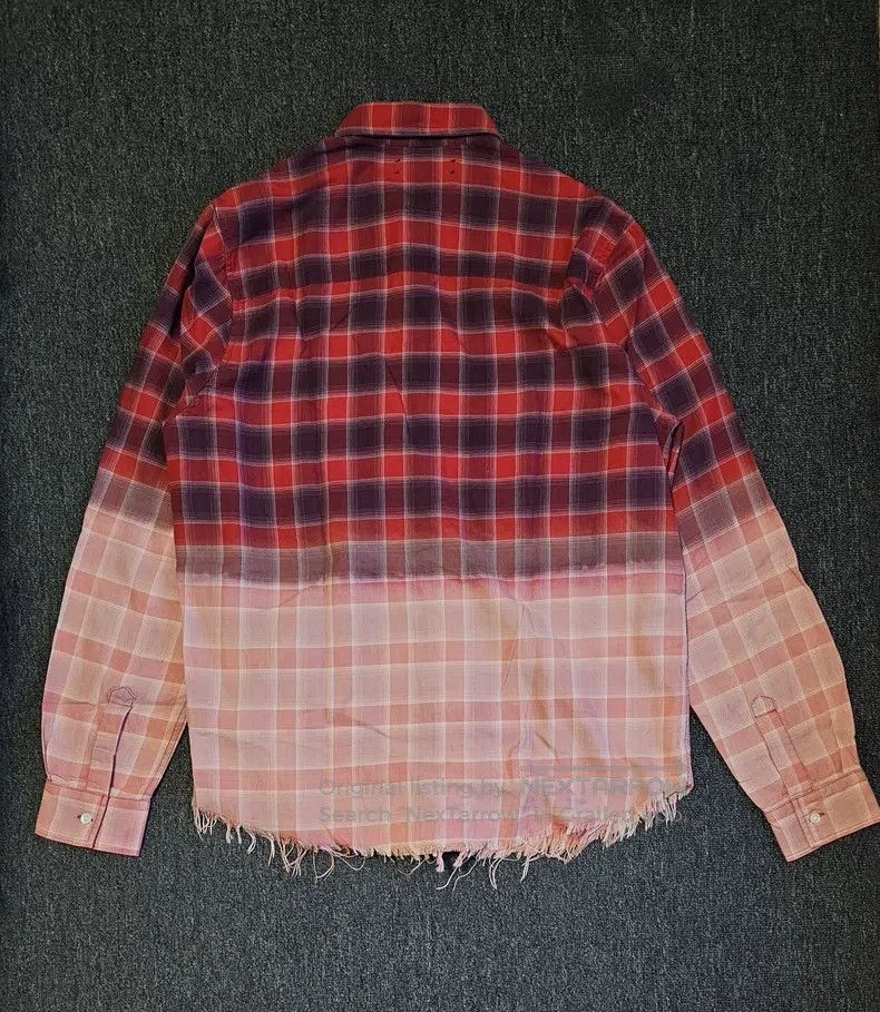 Amiri Amiri Red Plaid Shirt Tie-Dye Gradient Size US M / EU 48-50 / 2 - 5 Thumbnail