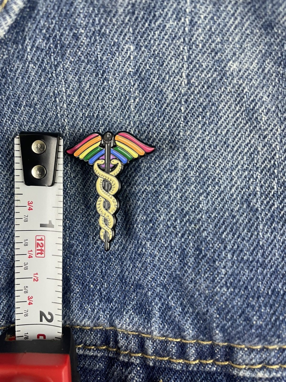 Other Caduceus Enamel Pin Size ONE SIZE - 3 Thumbnail