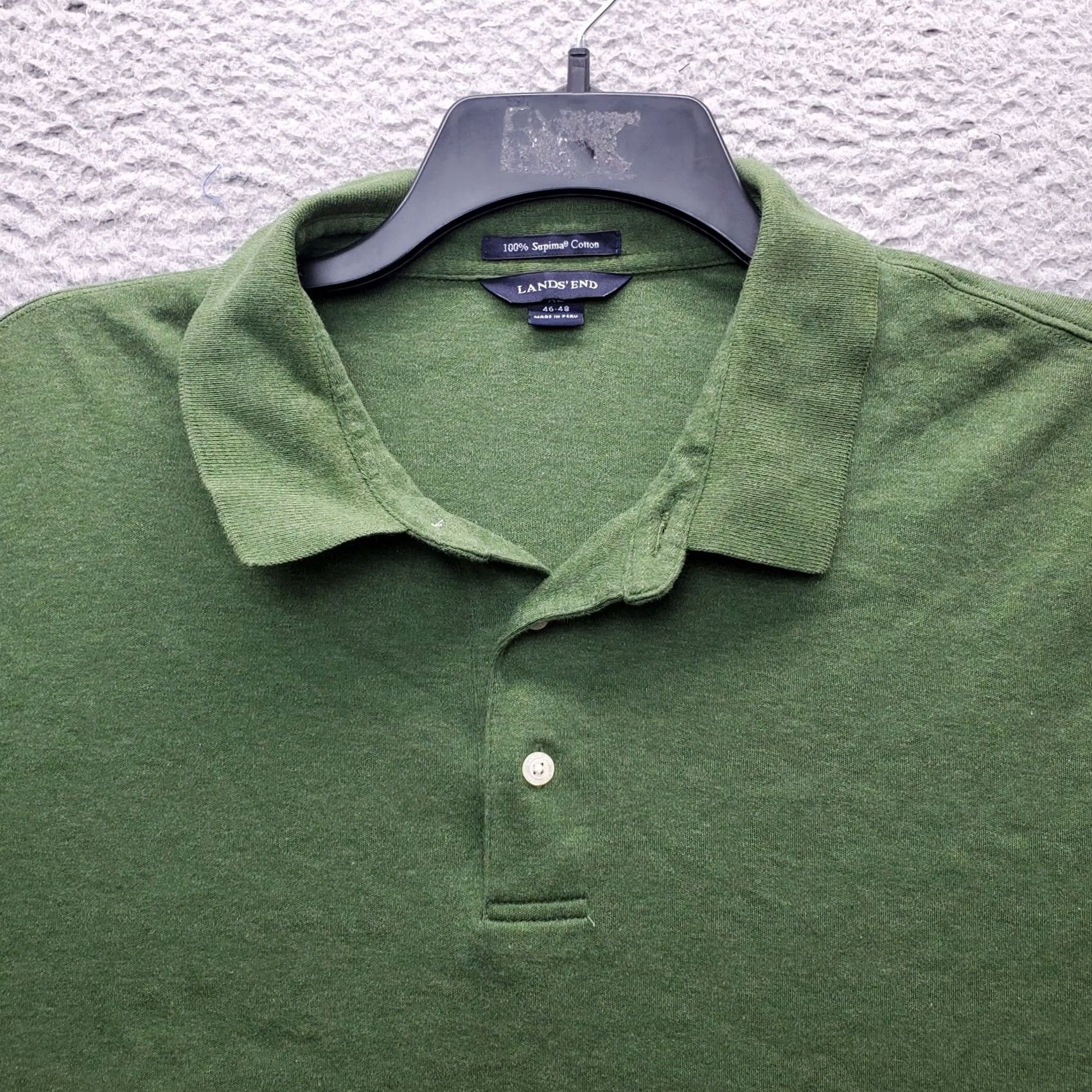 Lands' End Lands' End Performance Polo Shirt Mens 46-48 Green Long Sleeve Slit Popover Shirt Size US XXL / EU 58 / 5 - 7 Thumbnail