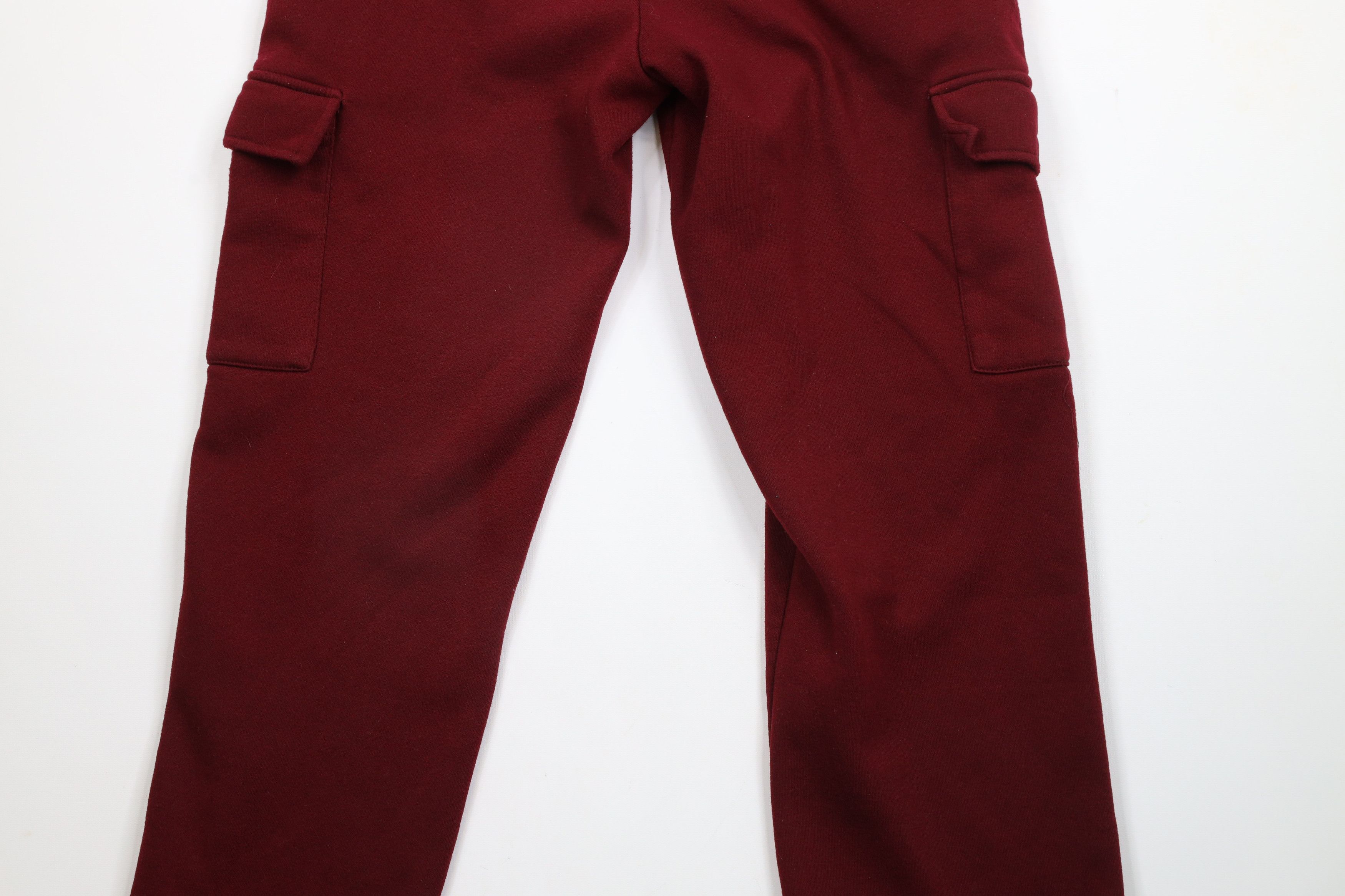 Vintage Vintage 90s Streetwear Blank Wide Leg Cargo Sweatpants Red Size US 34 / EU 50 - 11 Thumbnail