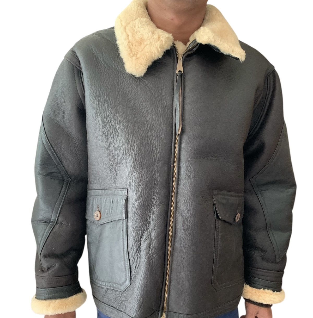 Vintage Vintage 80s U.S navy sherpa flight jacket Size US L / EU 52-54 / 3 - 1 Thumbnail