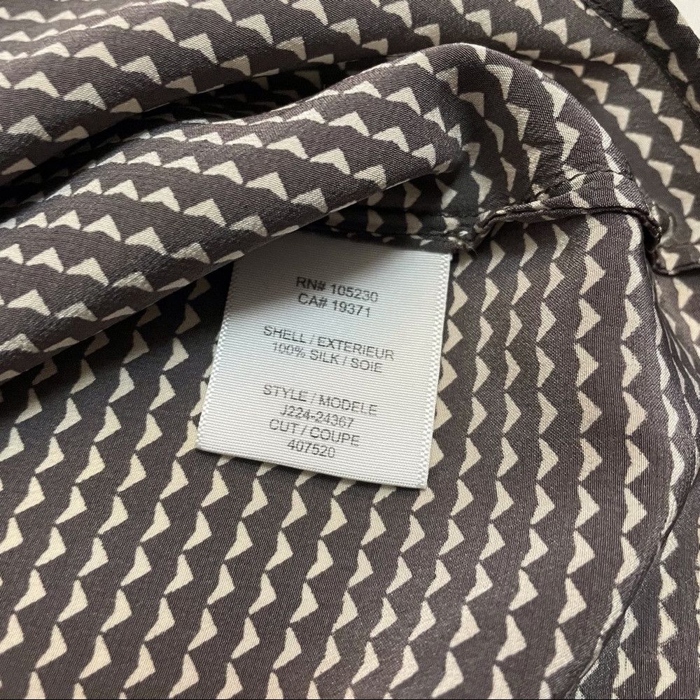 Joie Joie Charcoal & White Long Sleeve Silk Blouse Size M Size M / US 6-8 / IT 42-44 - 6 Thumbnail