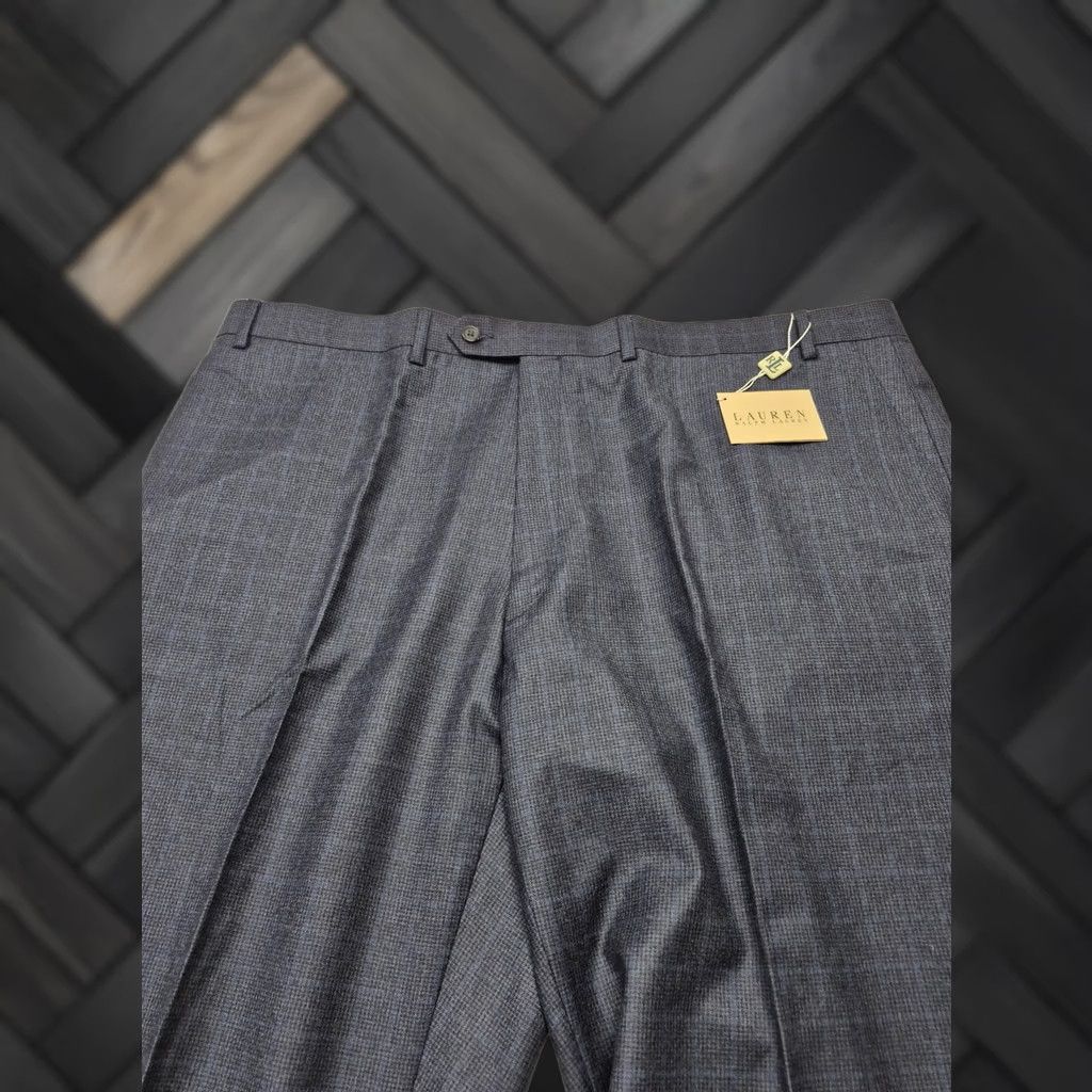 Ralph Lauren Ralph Lauren Dress Pants Men's 46 x 36 Wool Plaid Flat Front Navy Blue Pockets Straight Wool Dress Pants Mens Regular Size 46W 36L Size US 30 / EU 46 - 1 Thumbnail