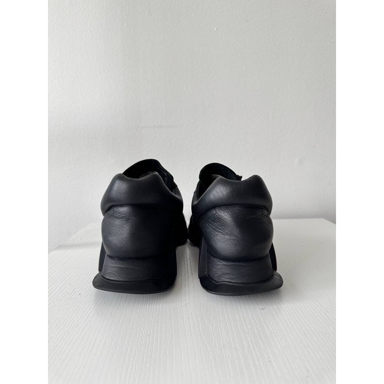 Rick Owens Adidas Rick Owens Level Runner Low Black Leather Sneakers Size US 7.5 / EU 40-41 - 3 Thumbnail