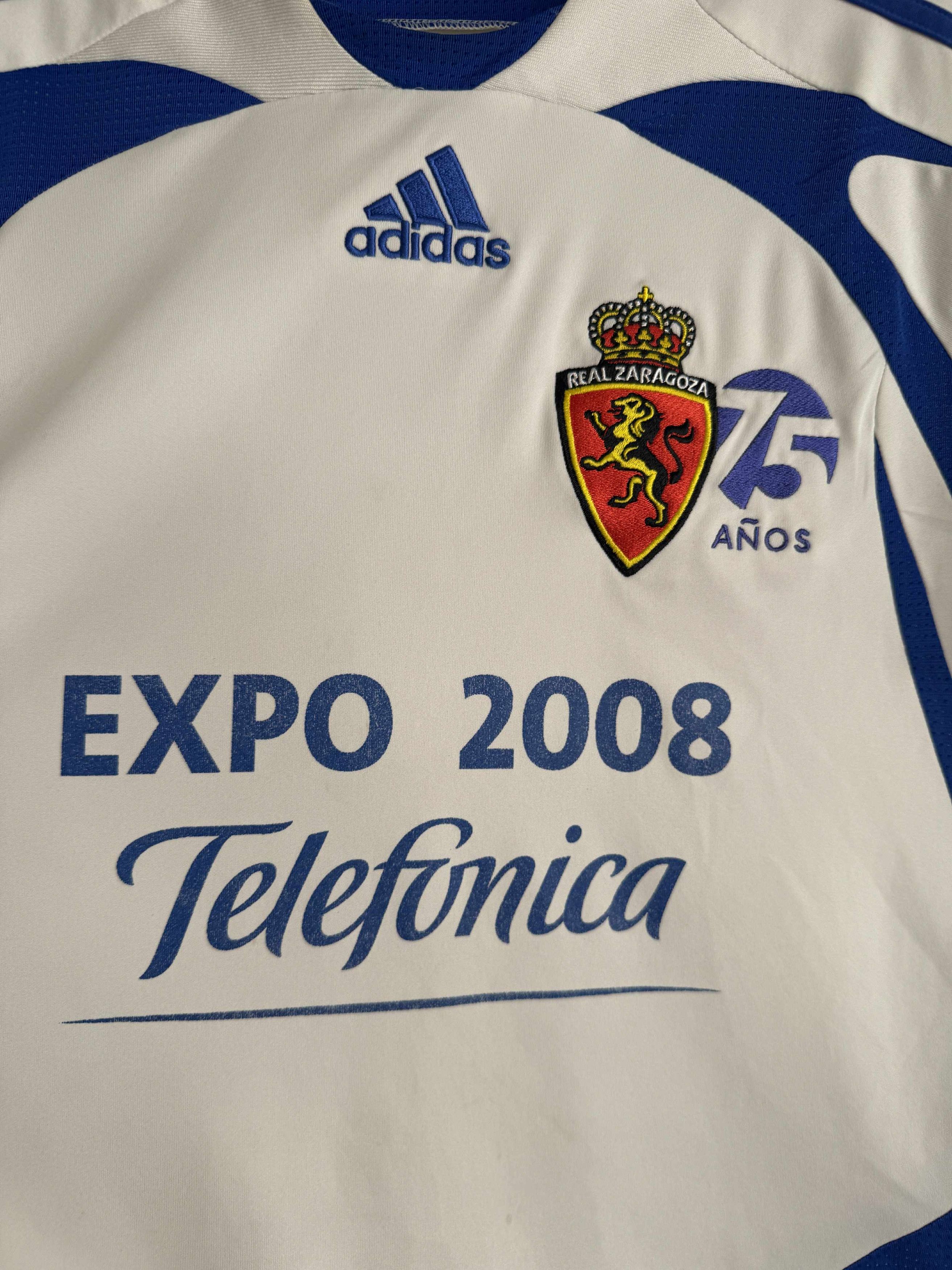 Adidas Real Zaragoza 2007/08 Home Shirt Adidas - Number #2 Size US S / EU 44-46 / 1 - 3 Thumbnail
