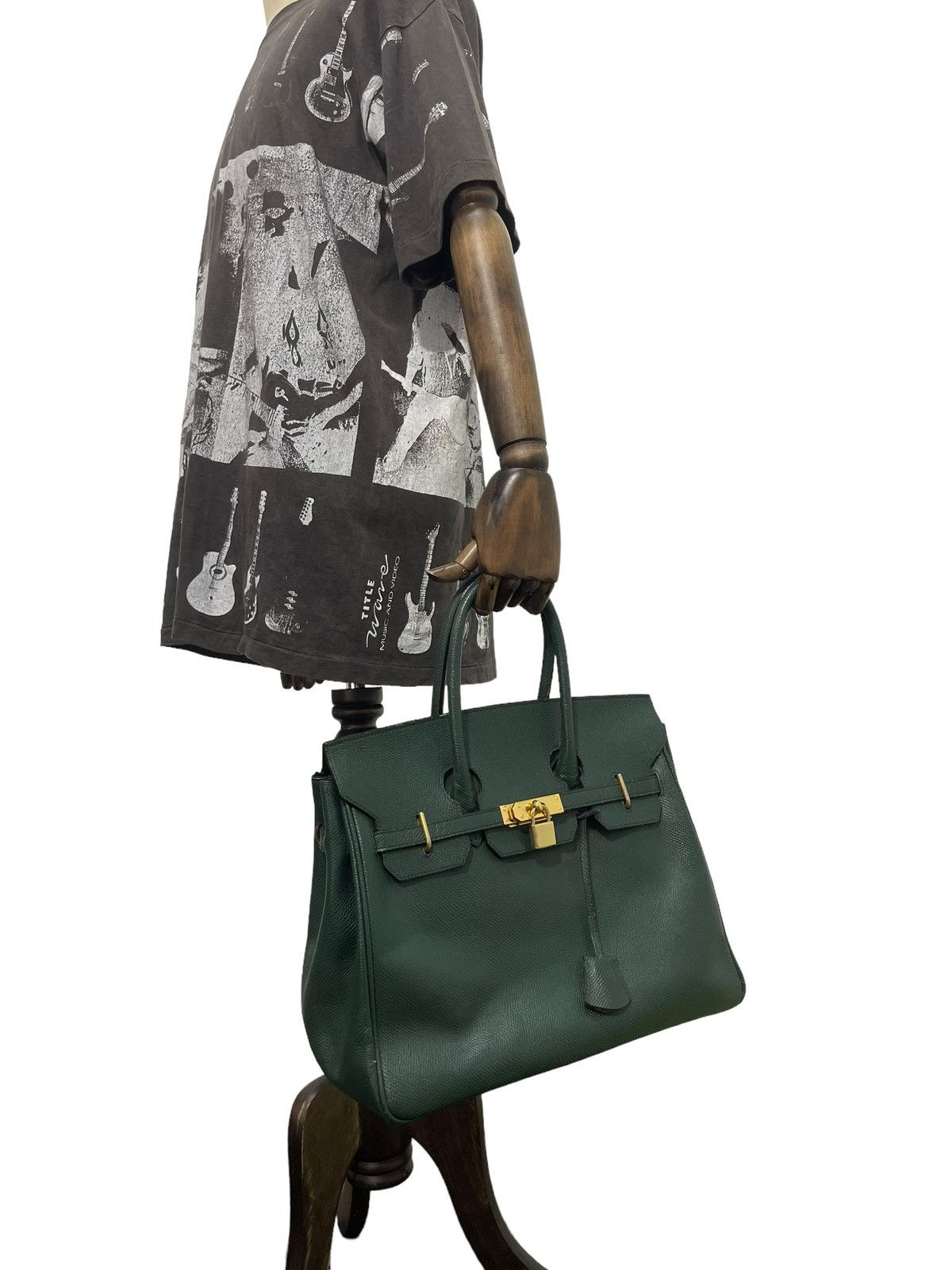 Japanese Brand Birkin Bag Leather Shufirst Like Hermes 3🟩 Size ONE SIZE - 2 Thumbnail