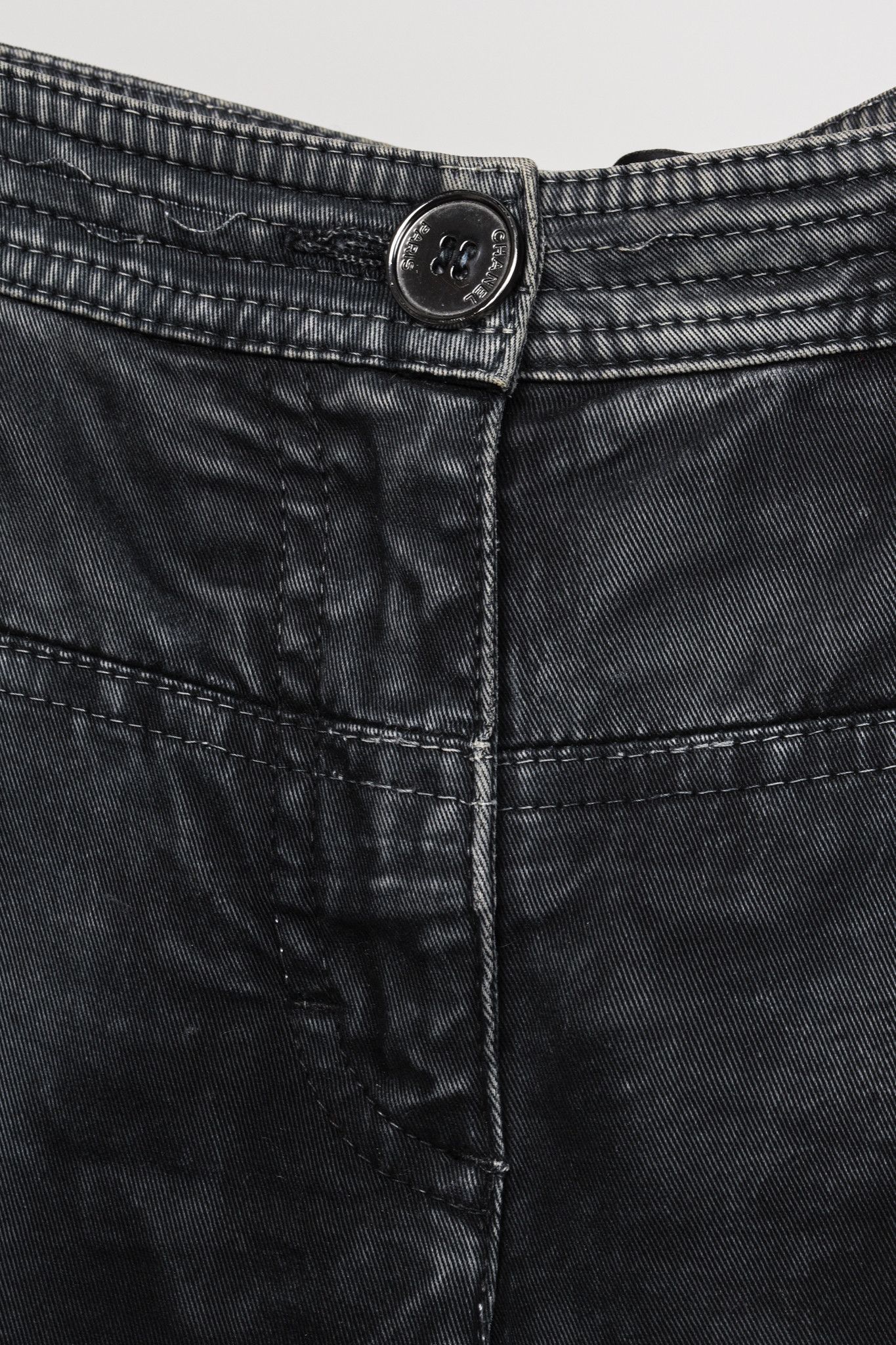Chanel Chanel Black Grey Wrinkled "Distressed" Finish Bootcut Jeans Size 27" / US 4 / IT 40 - 9 Thumbnail