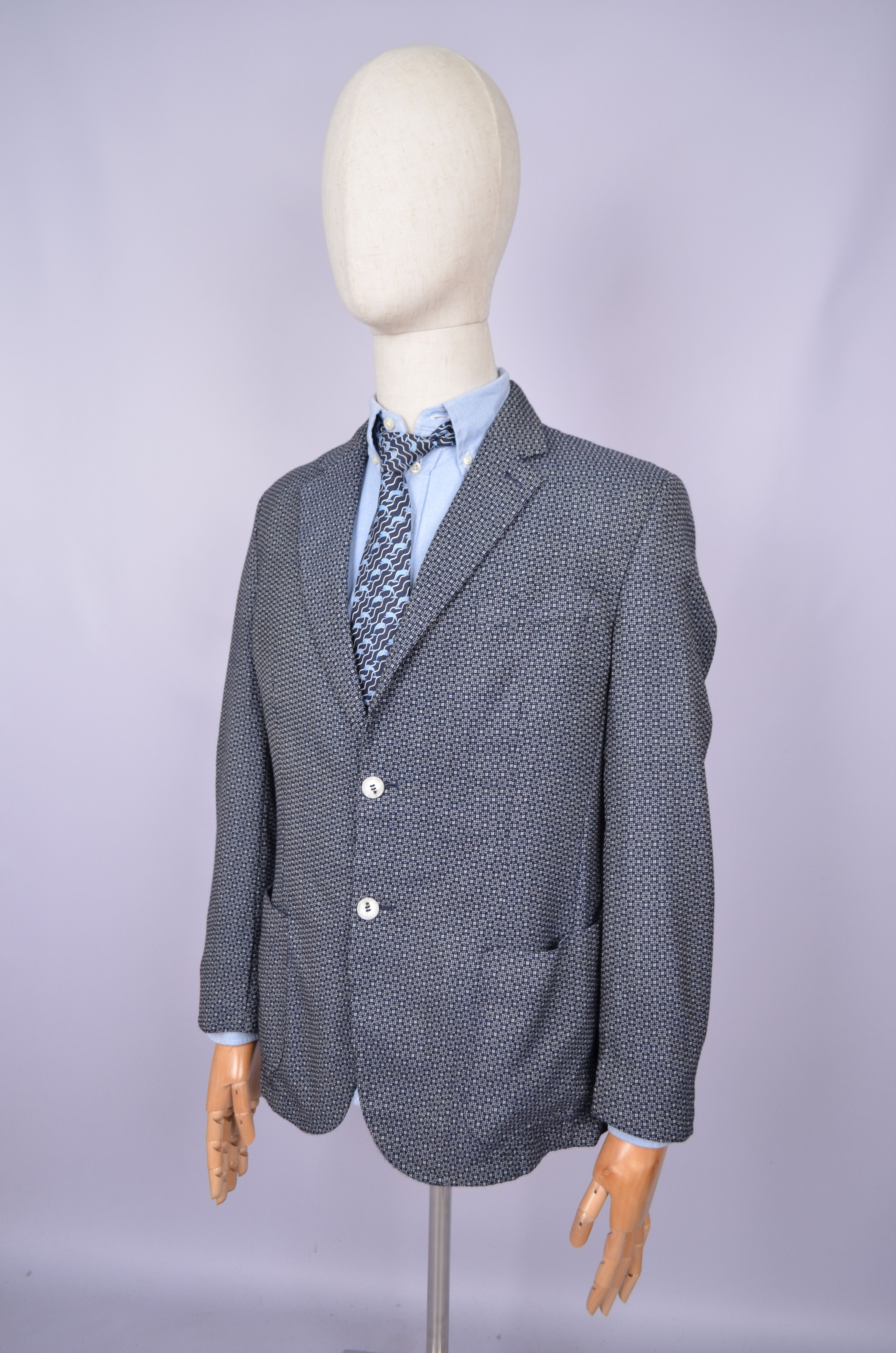 Designer Damat Guabello 100% Wool Knit White Blazer Jacket Size US42 Size 42R - 6 Thumbnail