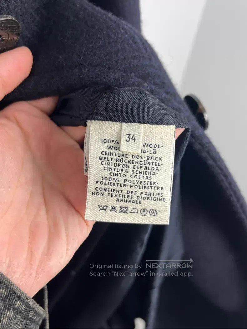 Hermes Hermes Navy Blue Collar Long Sleeve Wool Coat Size XXS / US 00 / IT 34 - 4 Thumbnail