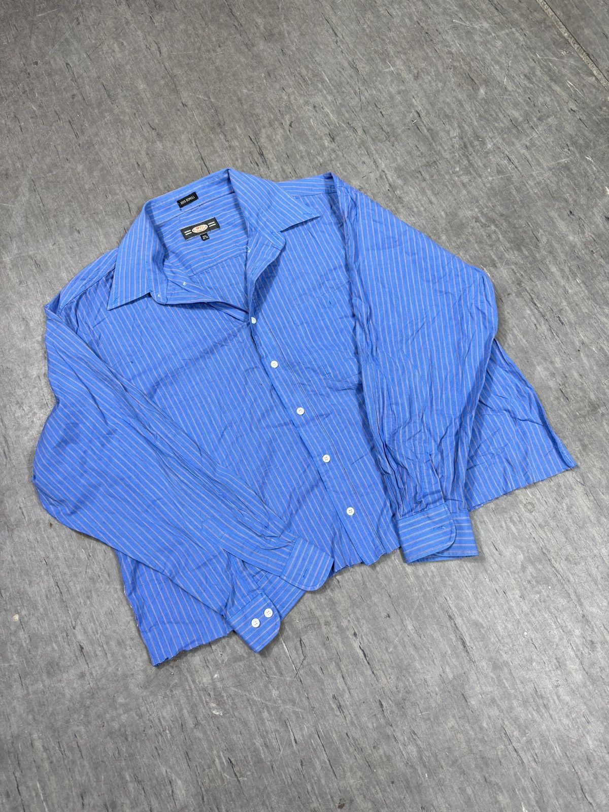 Other ᶠᵃⁿᶜʸᵍᵘʸBOXY Trashed Shirt Vintage Cropped Button Up 90s 80 Size US M / EU 48-50 / 2 - 1 Thumbnail