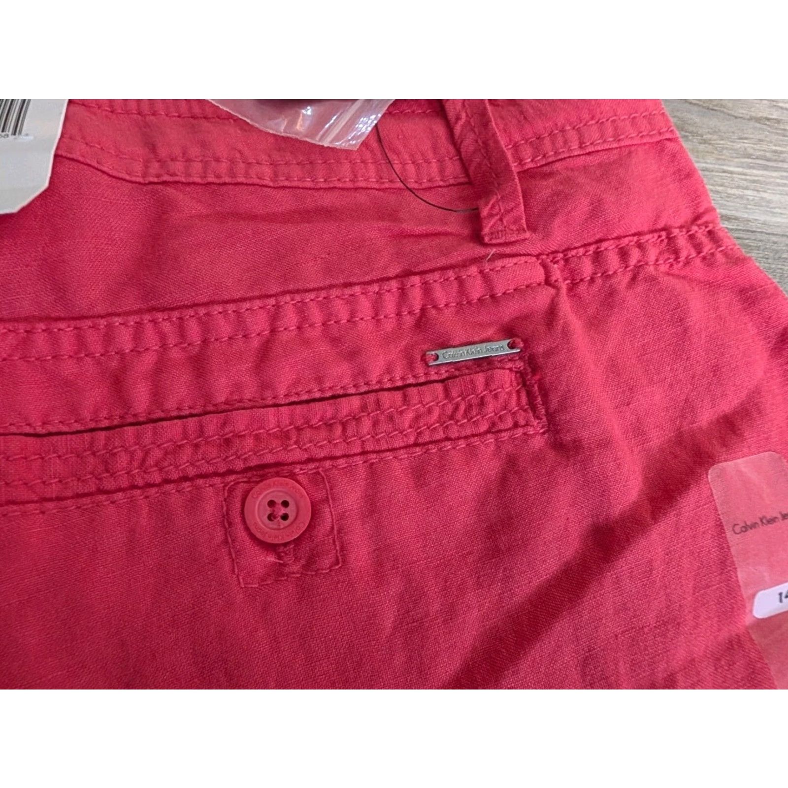 Calvin Klein Calvin Klein Shorts Coral Pink Lightweight Linen Blend Outdoor Chino Sz 14 Women’s NWT Size 36" / US 14 / IT 50 - 6 Thumbnail
