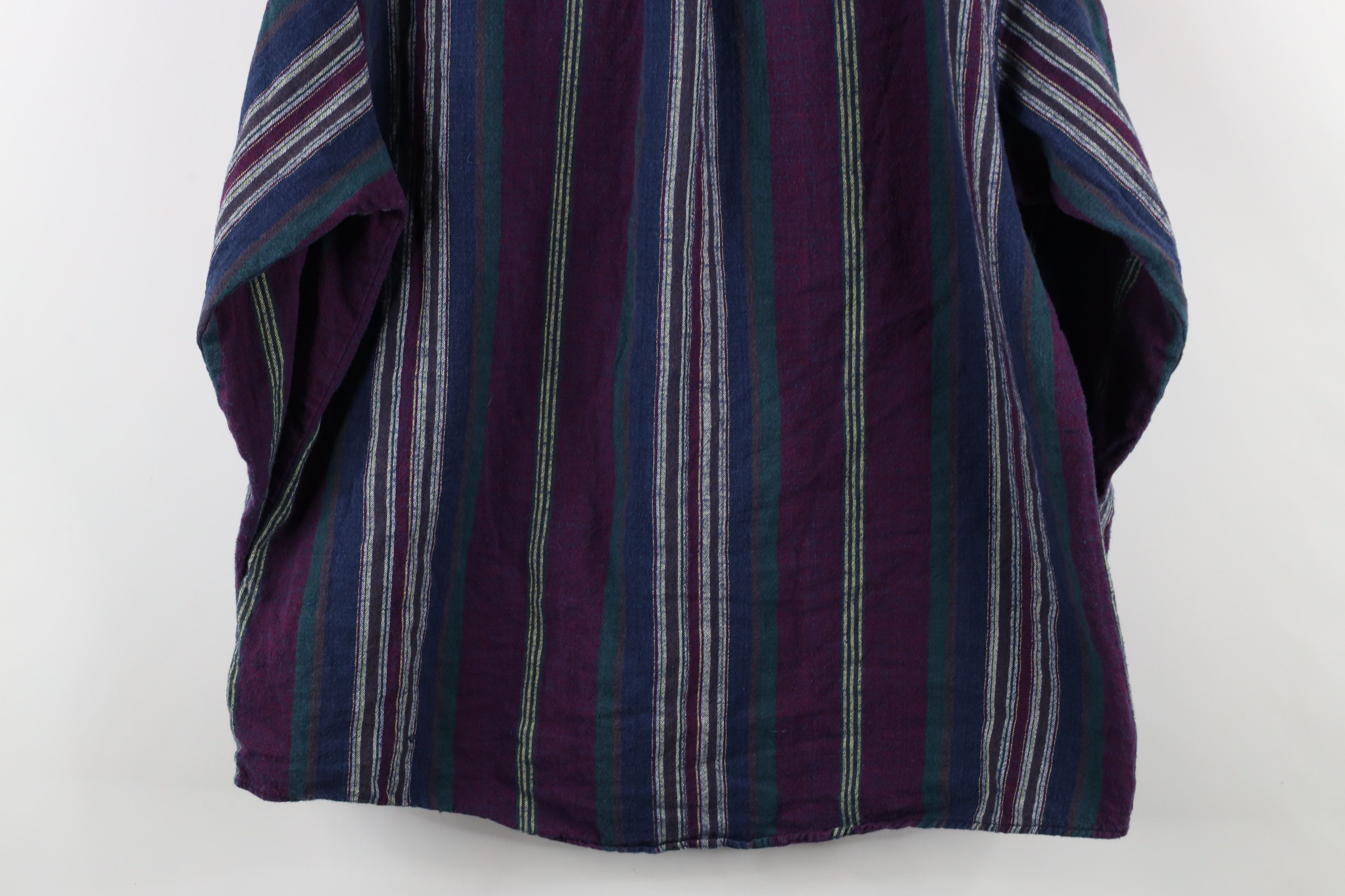 Vintage Vintage 90s Streetwear Striped Flannel Collar Button Shirt Size US XL / EU 56 / 4 - 10 Thumbnail