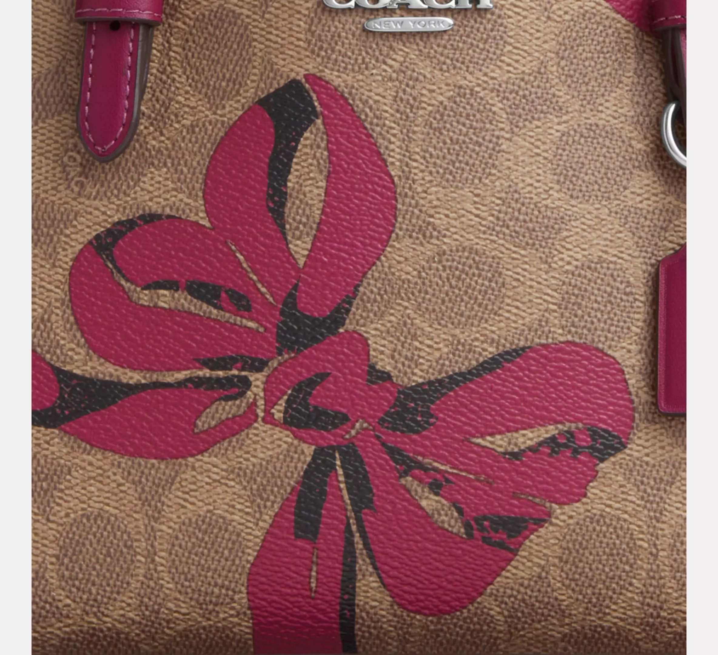 Coach Mollie Tote Bag 25 In Signature Canvas With Bow Print CZ767 Size ONE SIZE - 10 Thumbnail