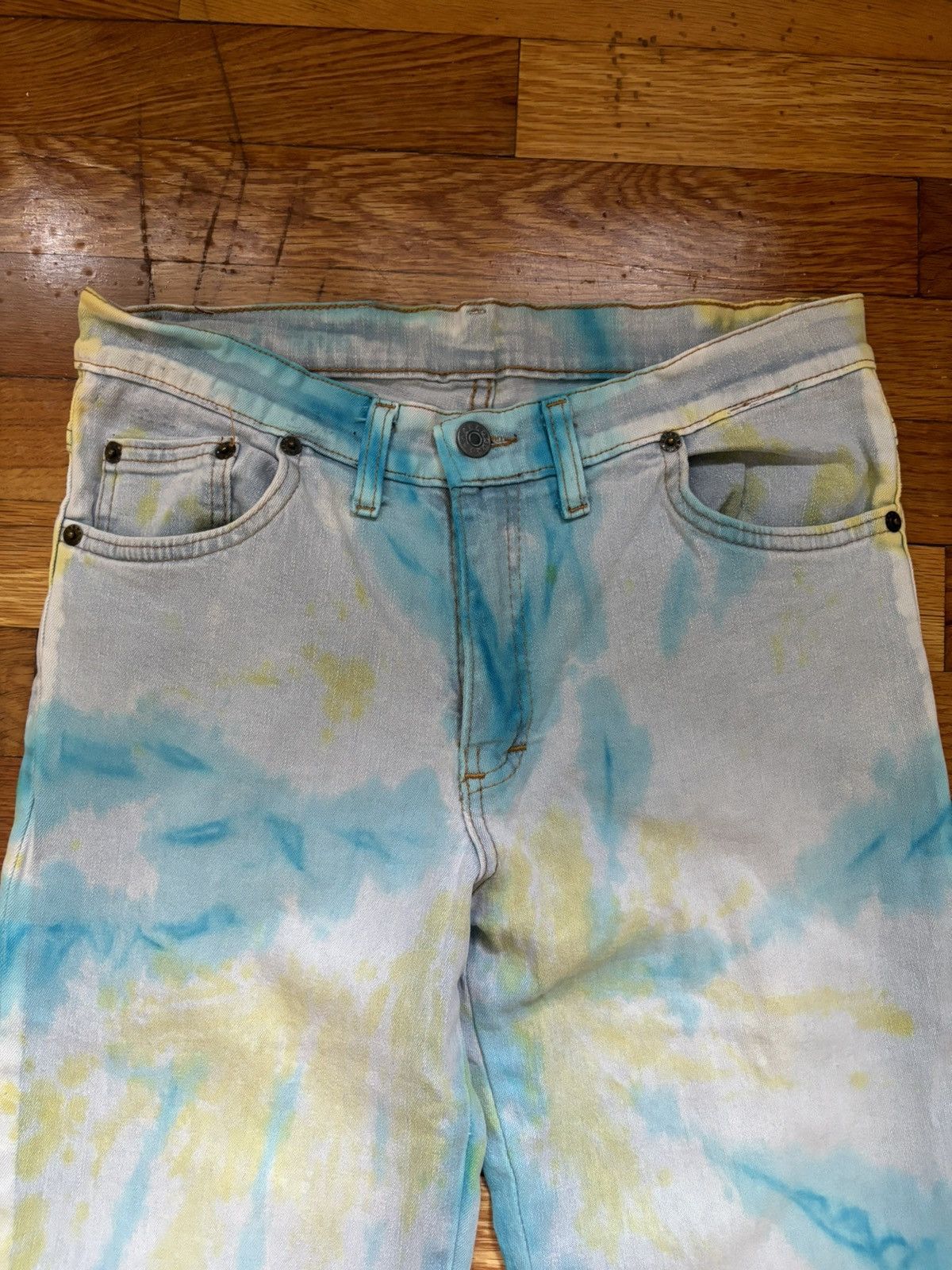 Vintage Vintage Y2K tie dye flare jeans Size 30" / US 8 / IT 44 - 3 Thumbnail