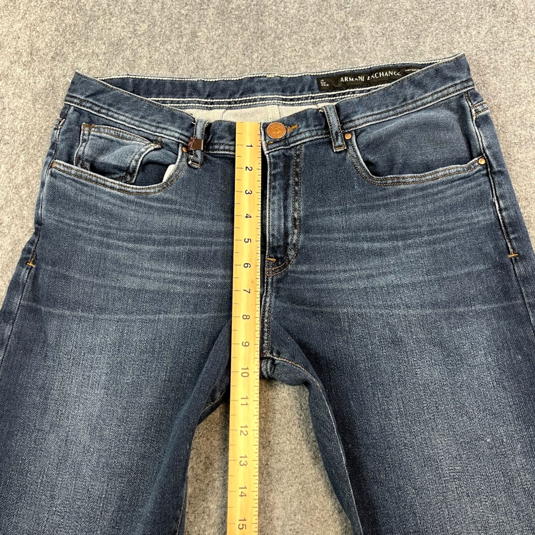 Armani Exchange Armani Exchange Jeans Slim Tapered 33 34 Dark Wash Blue Stretch J13 Mens Denim 5-Pocket Size US 33 - 5 Thumbnail