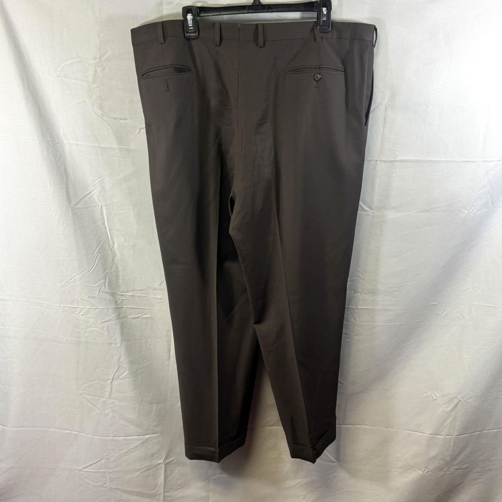 Brioni VINTAGE Brioni Pants Mens 42R Brown Pleated Wool Dress Trousers Cannes Italy Formal Size US 42 / EU 58 - 2 Thumbnail