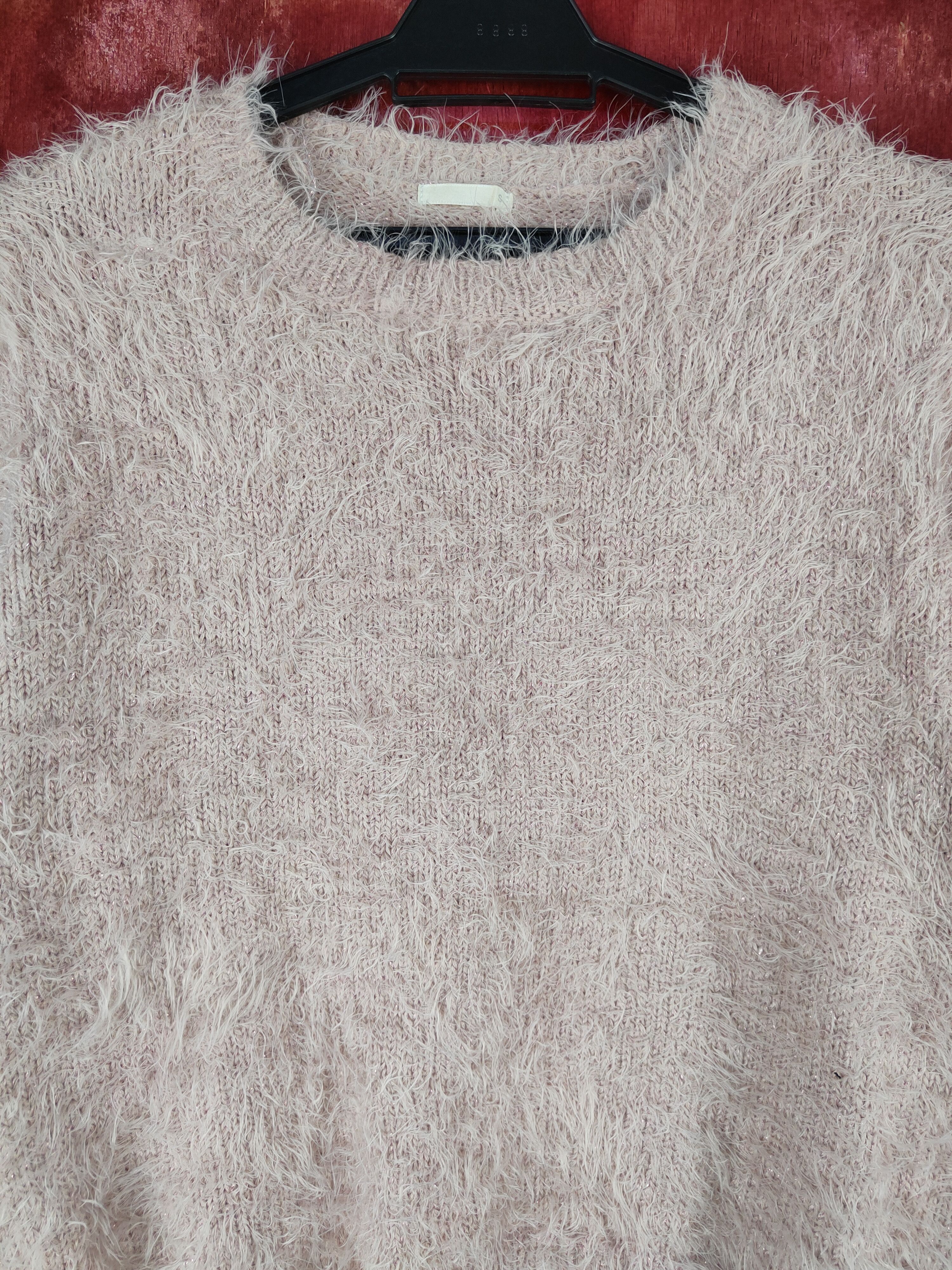 GU GU Pink Shag Shaggy Fur Mohair Knitwear #S2067 Size S / US 4 / IT 40 - 2 Thumbnail