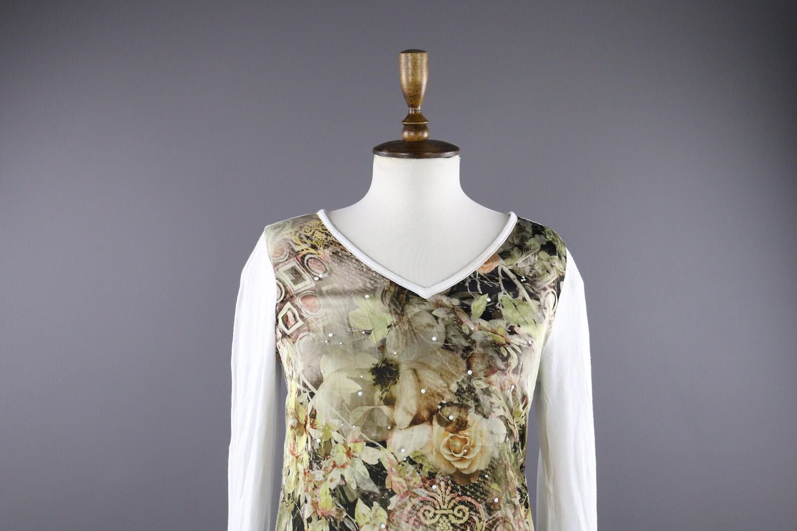 Designer Elisa Cavaletti Sono Italiano Floral Summer Top Shirt L Size M / US 6-8 / IT 42-44 - 2 Thumbnail