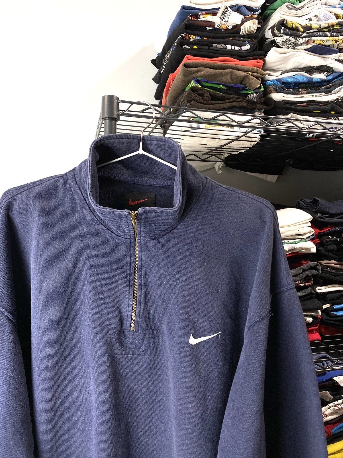 Nike Rare! Vintage 1990’s Nike Sweatshirt 1/4 Zip Rugby Size US L / EU 52-54 / 3 - 2 Thumbnail