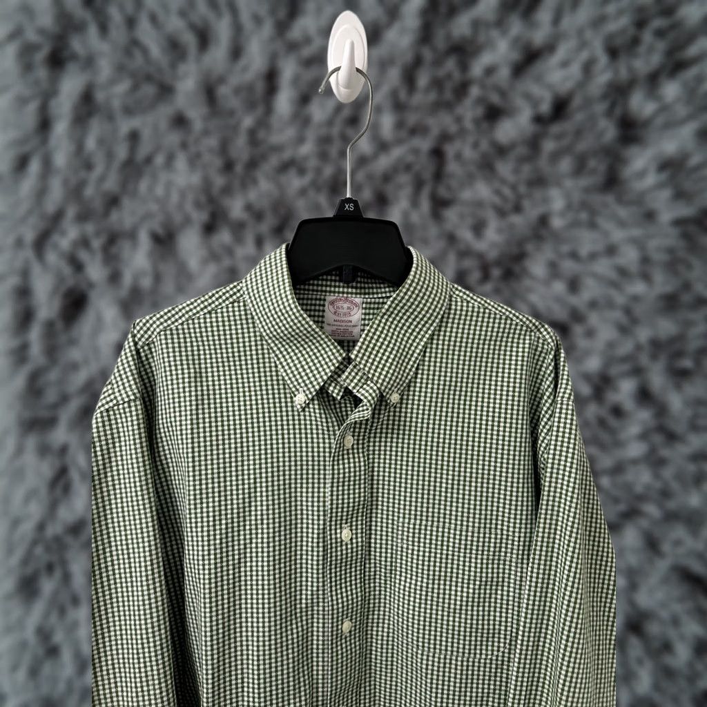 Brooks Brothers Brooks Brothers Original Polo Shirt Mens 16.5 Green Plaid Supima L/S Madison Button Down Collared Non-Iron Pockets Long Sleeve Vintage: No Size US XL / EU 56 / 4 - 1 Thumbnail