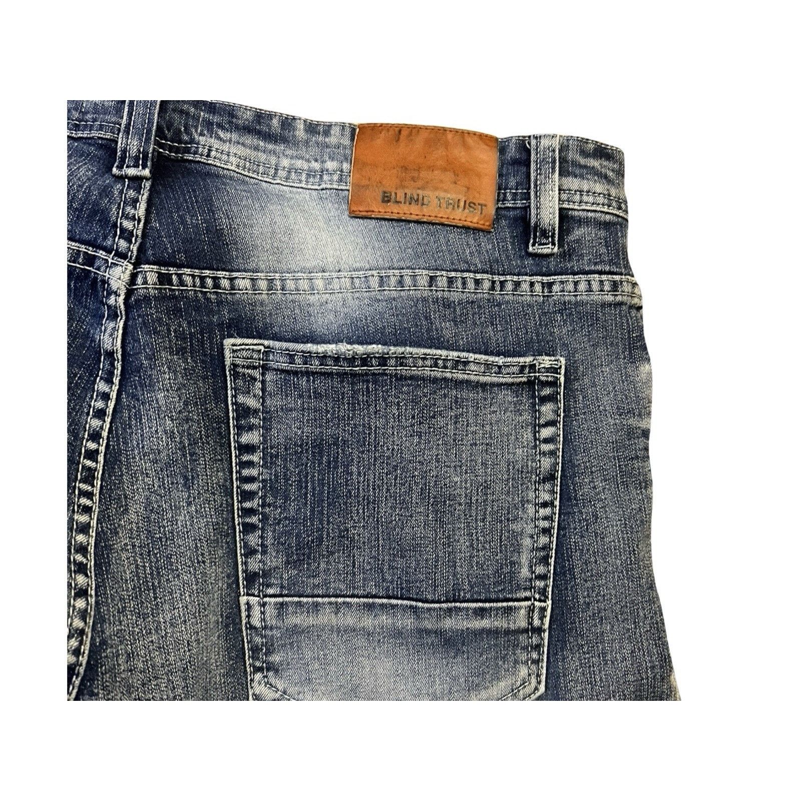 Other Blind Trust Men’s Straight Leg Jeans Dark Wash Denim 40x32 Size US 40 / EU 56 - 4 Thumbnail