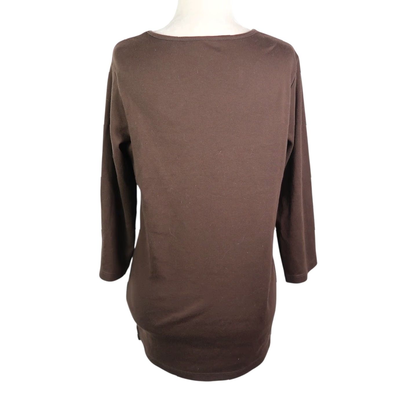 Quacker Factory VINTAGE Quacker Factory Brown Bicycle Embroidered Rhinestone Long Sleeve Tee XS Size XS / US 0-2 / IT 36-38 - 4 Thumbnail