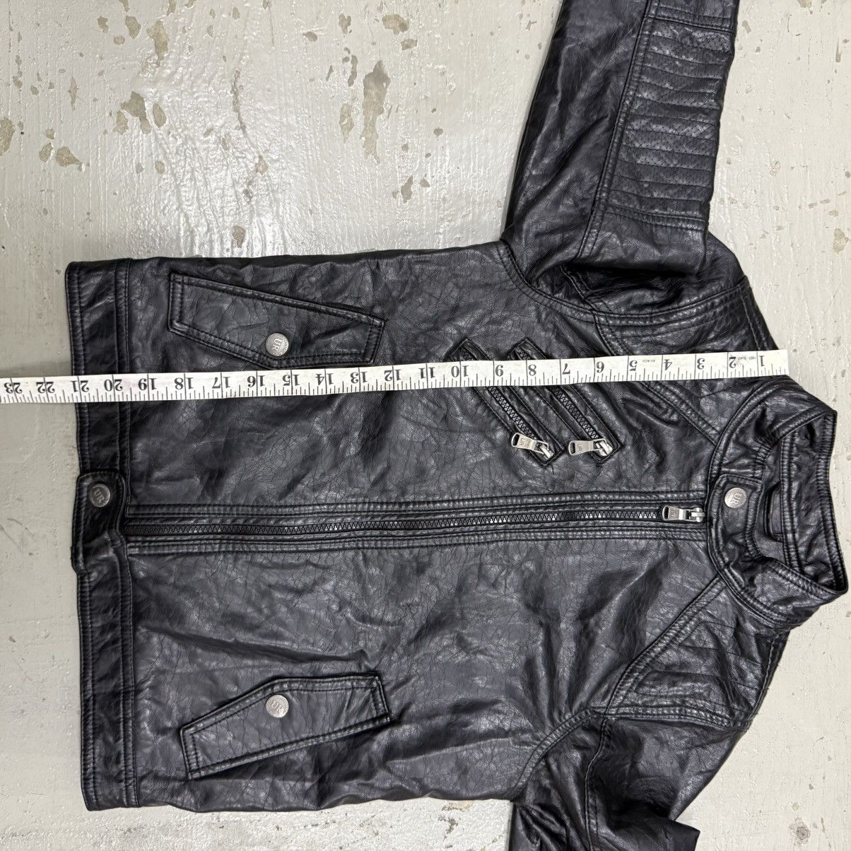 Urban Republic Black Leather Biker Jacket Size US XS / EU 42 / 0 - 5 Thumbnail