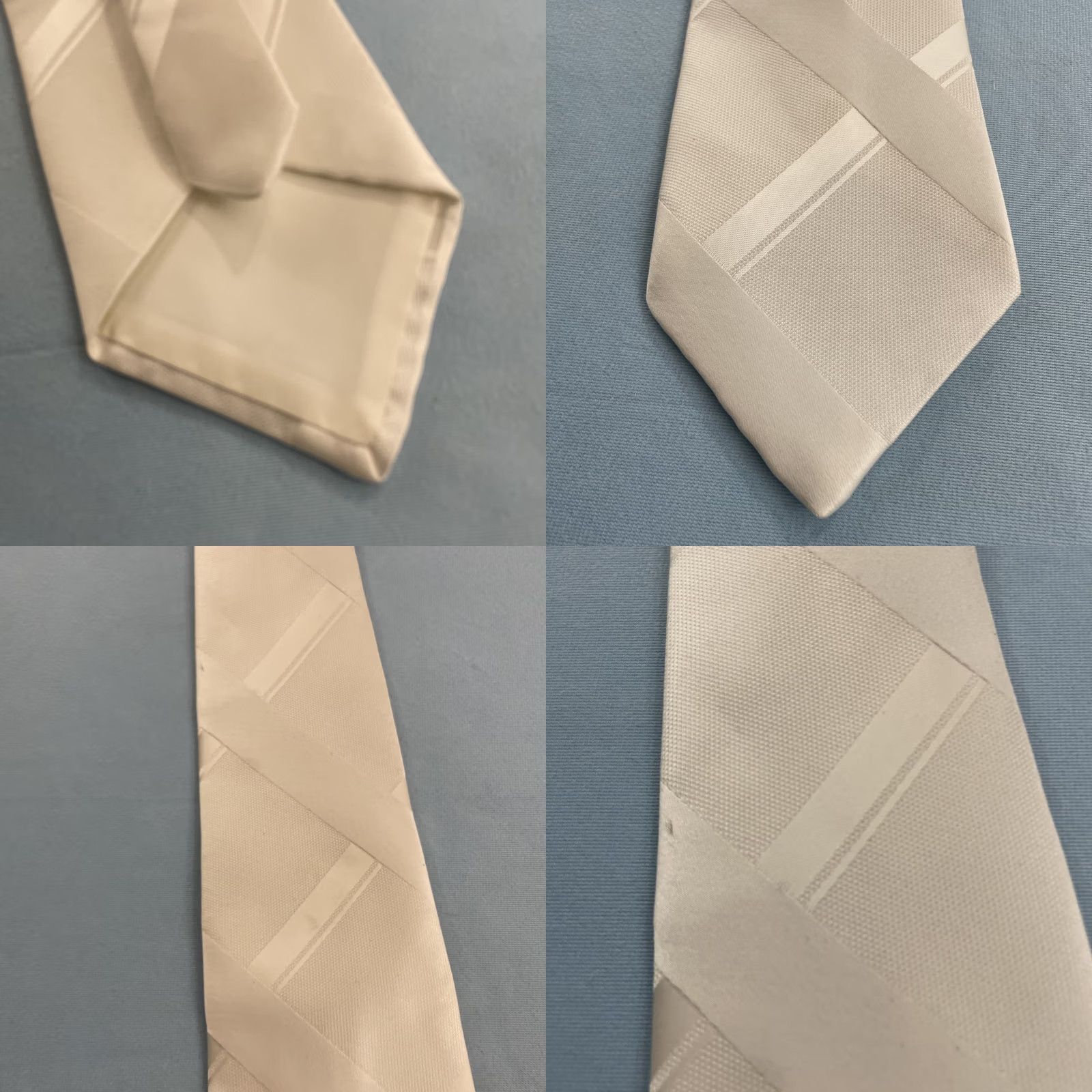 Vintage VINTAGE Superba Necktie Wide White Solid Plaid Textured Woven Tie 1970s 4.2x56 Men Dress Tie Size ONE SIZE - 8 Thumbnail