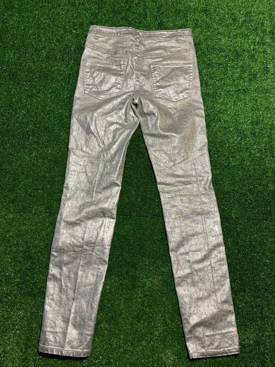 Isabel Marant Etoile Isabel Marant Etoile Silver Coated Metallic Skinny Jeans Size 25" / US 0 / IT 36 - 5 Thumbnail