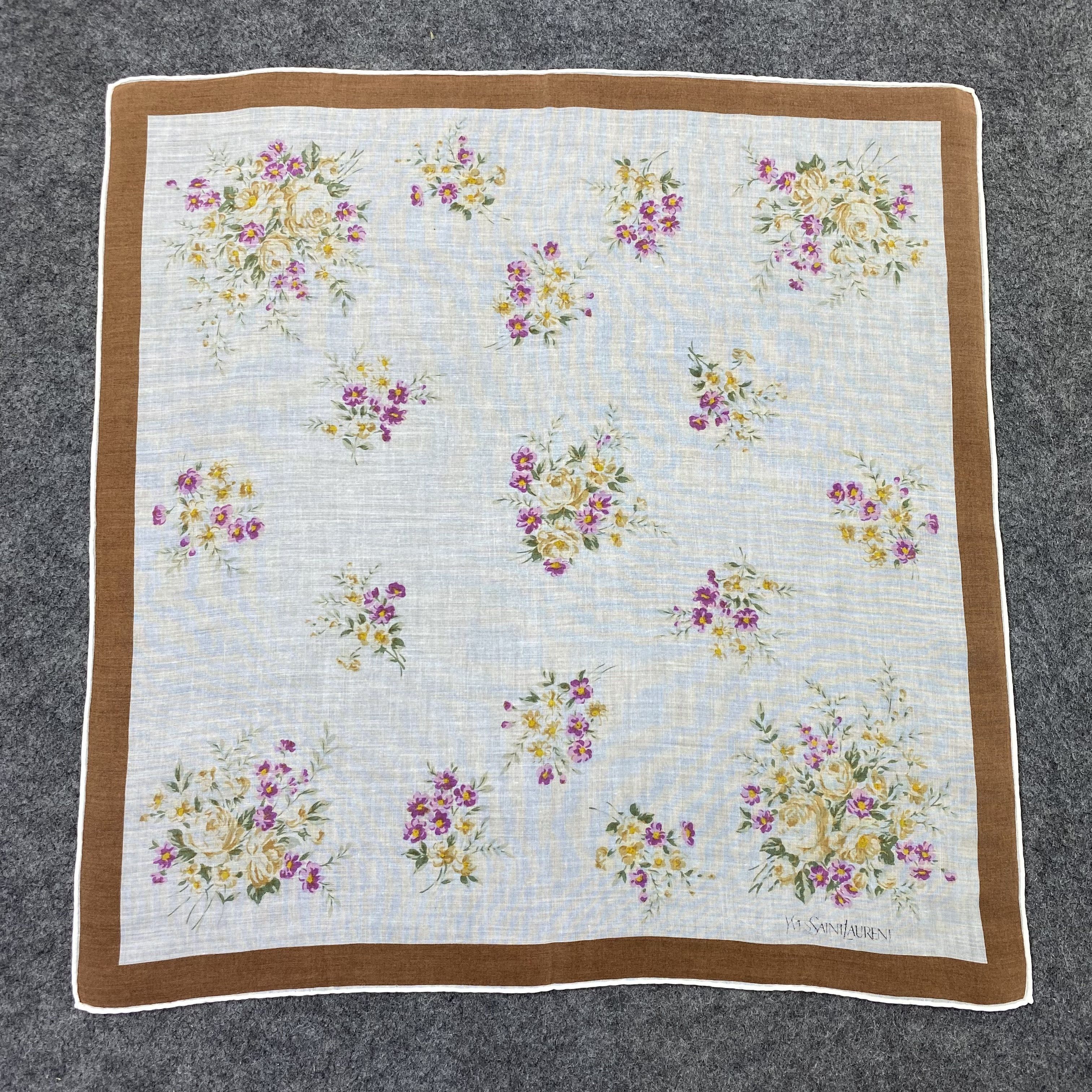 Yves Saint Laurent Yves Saint Laurent Handkerchief Neckerchief Bandana-B1843 Size ONE SIZE - 3 Thumbnail