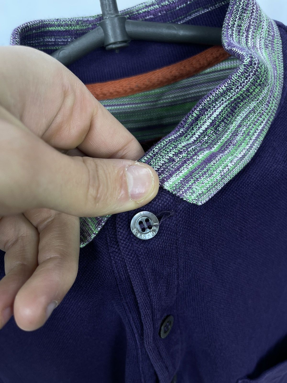 Missoni Mission Polo Shirt Size M Purple Logo Size US M / EU 48-50 / 2 - 4 Thumbnail