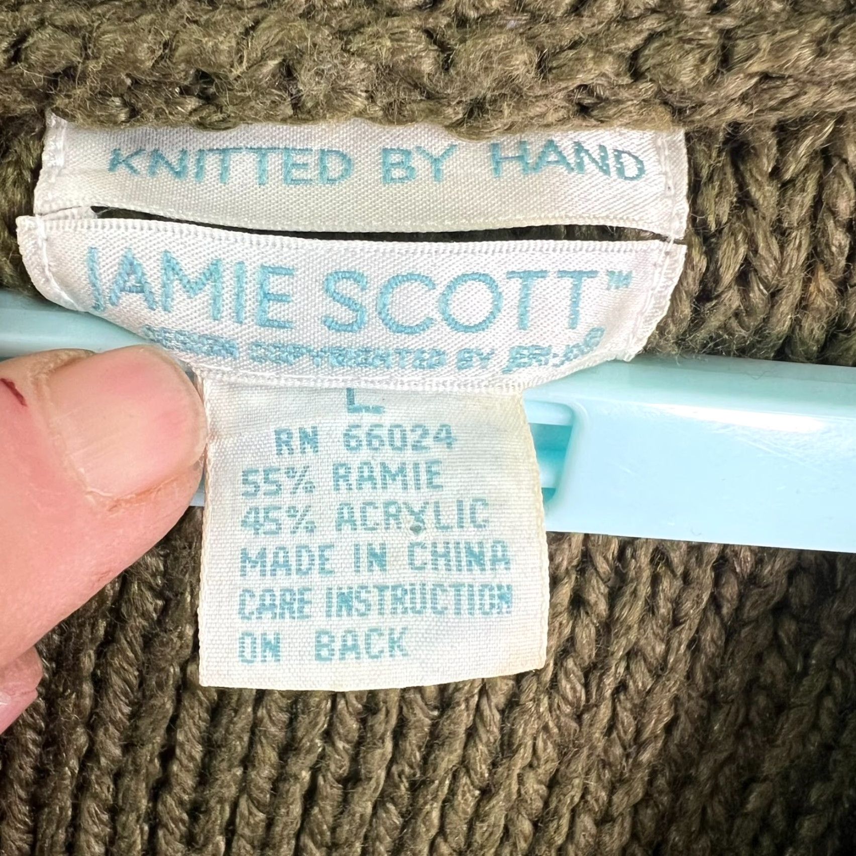 Vintage VINTAGE Jamie Scott Cardigan Sweater Women L Green/Purple Geometric 80s Knit Cable Knit V-Neck Asymmetrical Sleeve Button Size L / US 10 / IT 46 - 4 Thumbnail