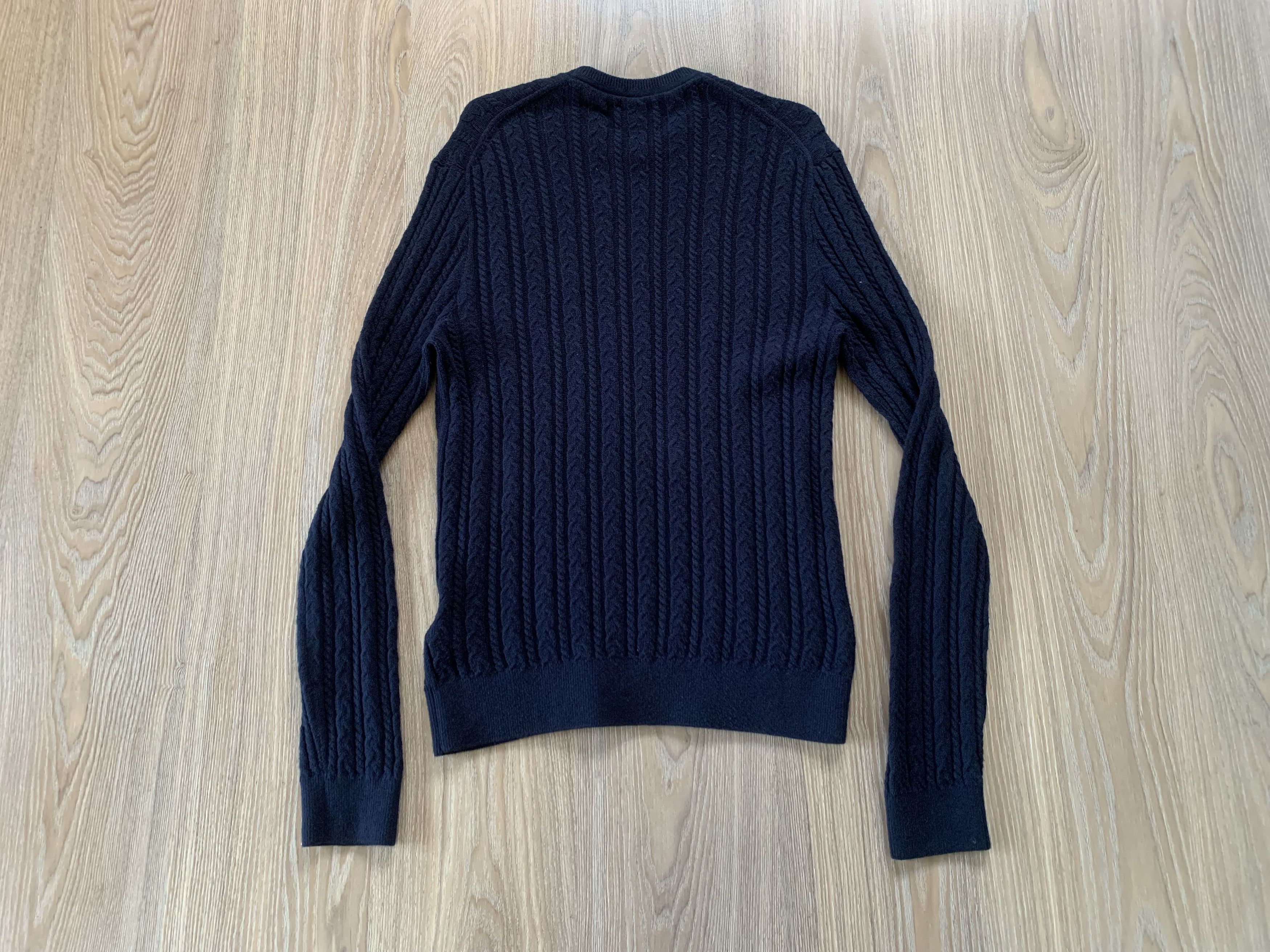 Abercrombie & Fitch Abercrombie & Fitch Cable Knit Merino Navy Blue Sweater Size US S / EU 44-46 / 1 - 3 Thumbnail