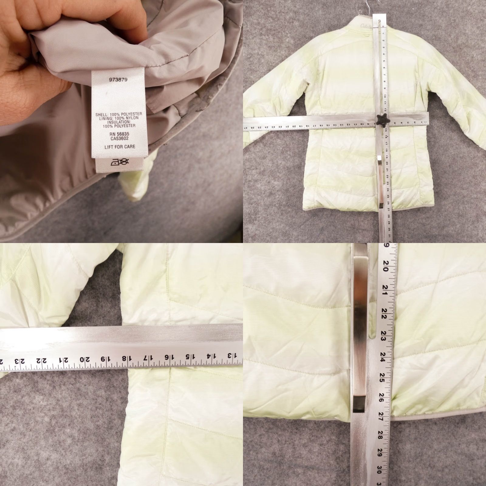Vintage Cabela's Jacket Womens Medium Green White Primaloft Full Zip Lightweight Puffer Coat Size M / US 6-8 / IT 42-44 - 8 Thumbnail