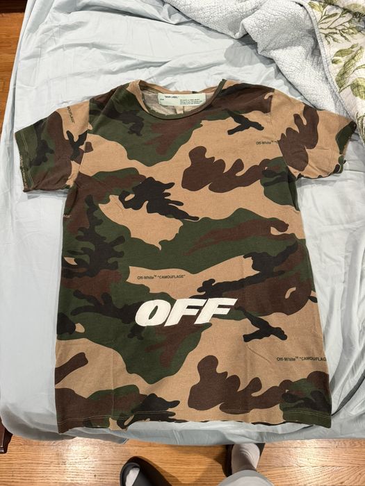 Off white camouflage t hot sale shirt