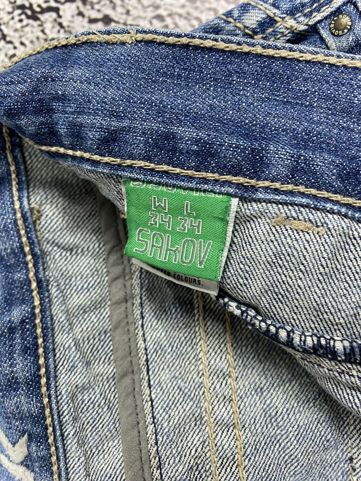 Vintage Vintage Y2K faded denim jeans streetwear Japanese style Size US 34 / EU 50 - 8 Thumbnail